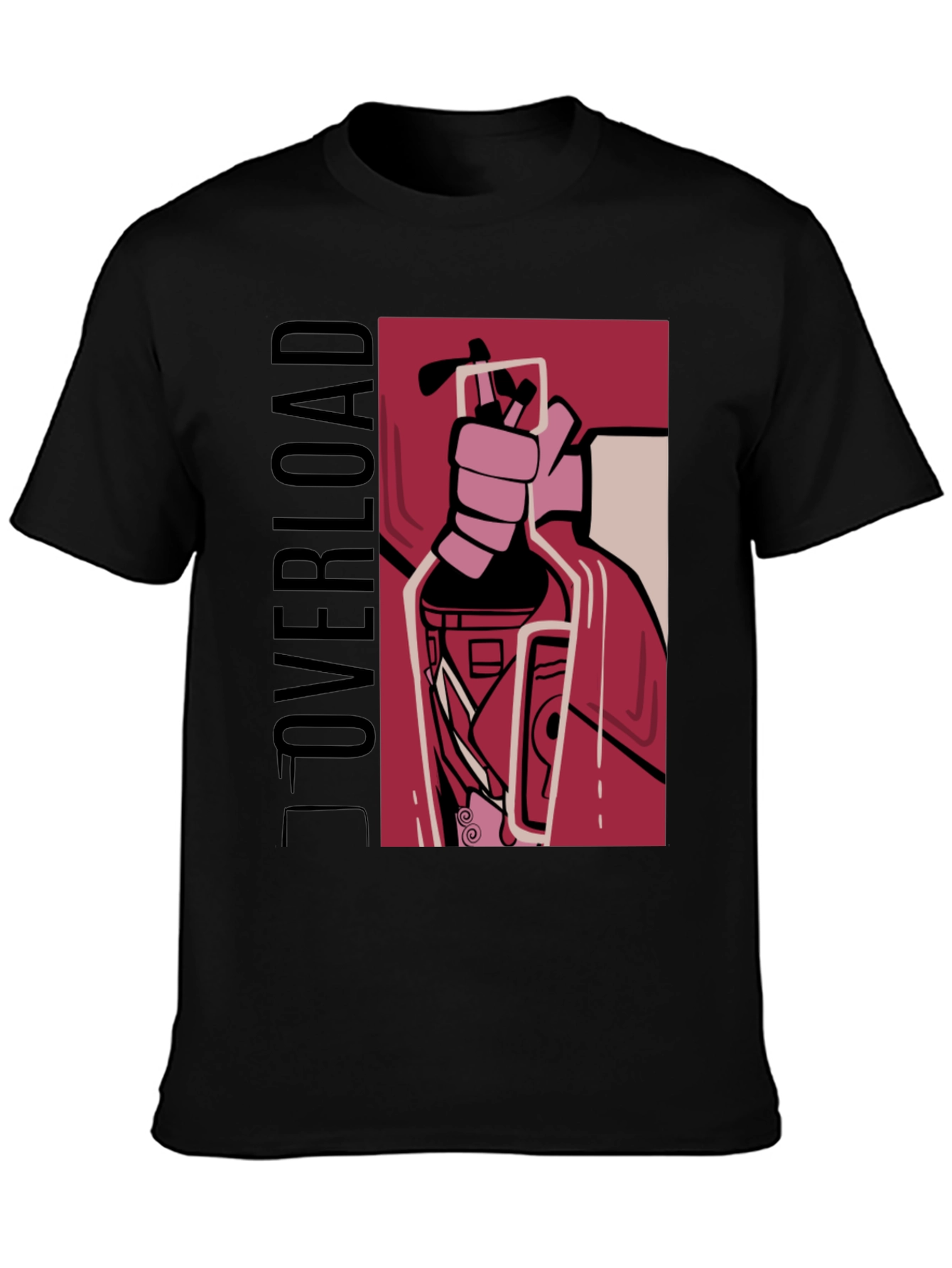 Overload Graphic Tee - Bold Design Black T-Shirt
