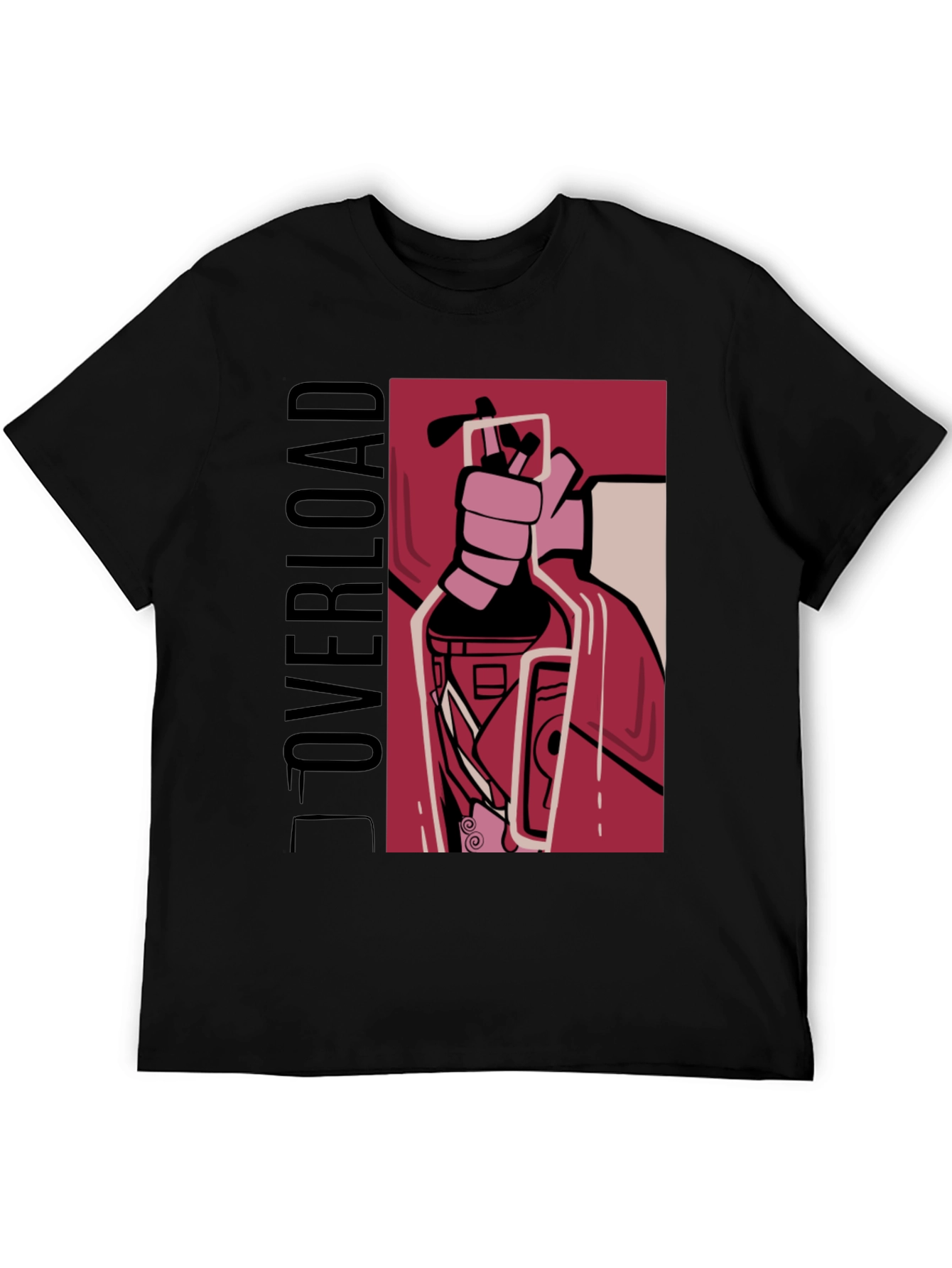 Overload Graphic Tee - Bold Design Black T-Shirt