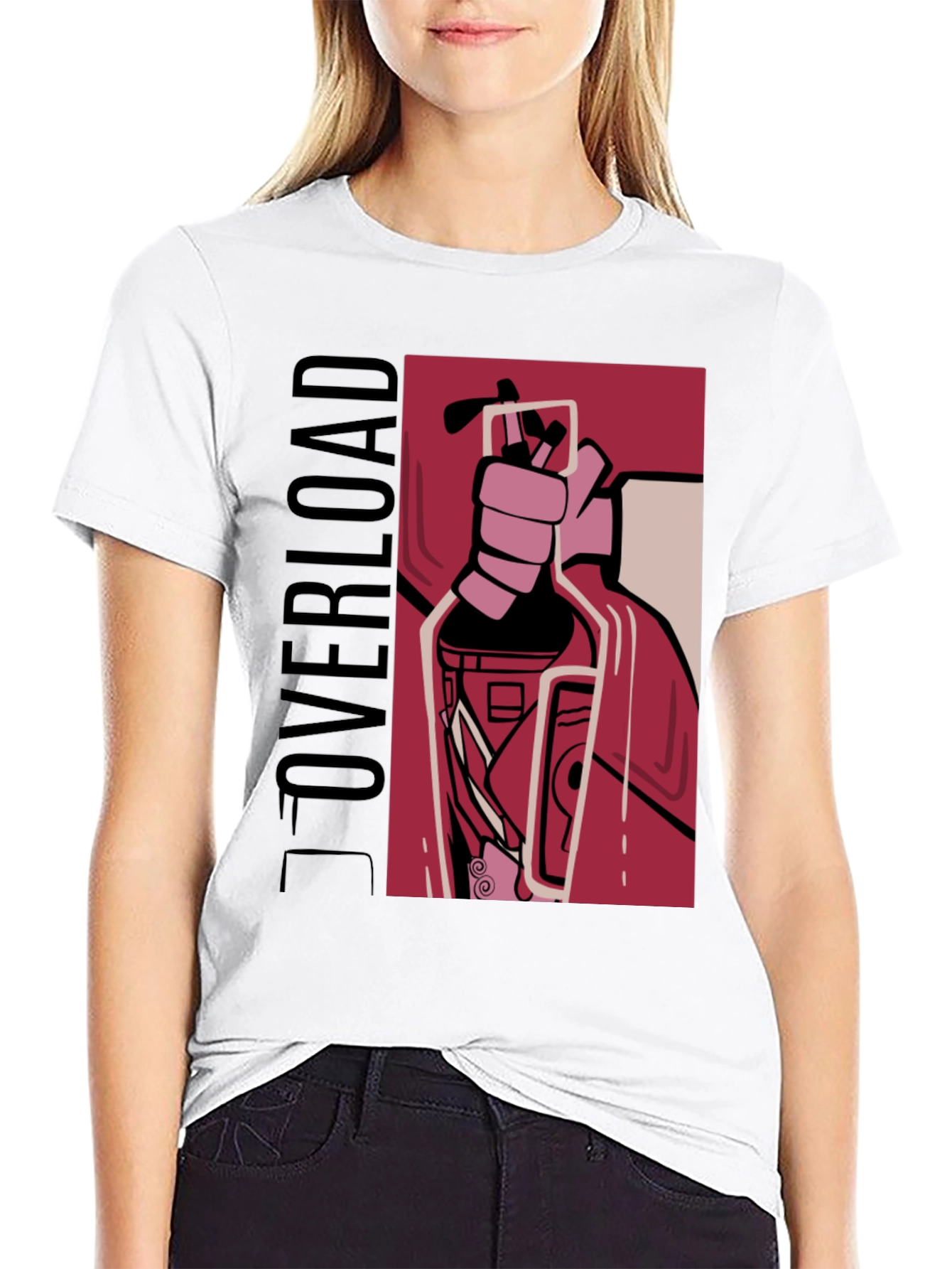 Overload Graphic Tee - Bold Design Black T-Shirt