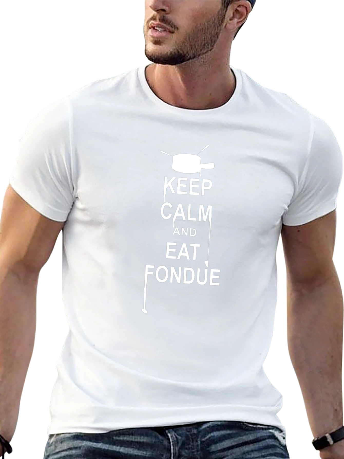 Keep Calm Eat Fondue T-Shirt - Black