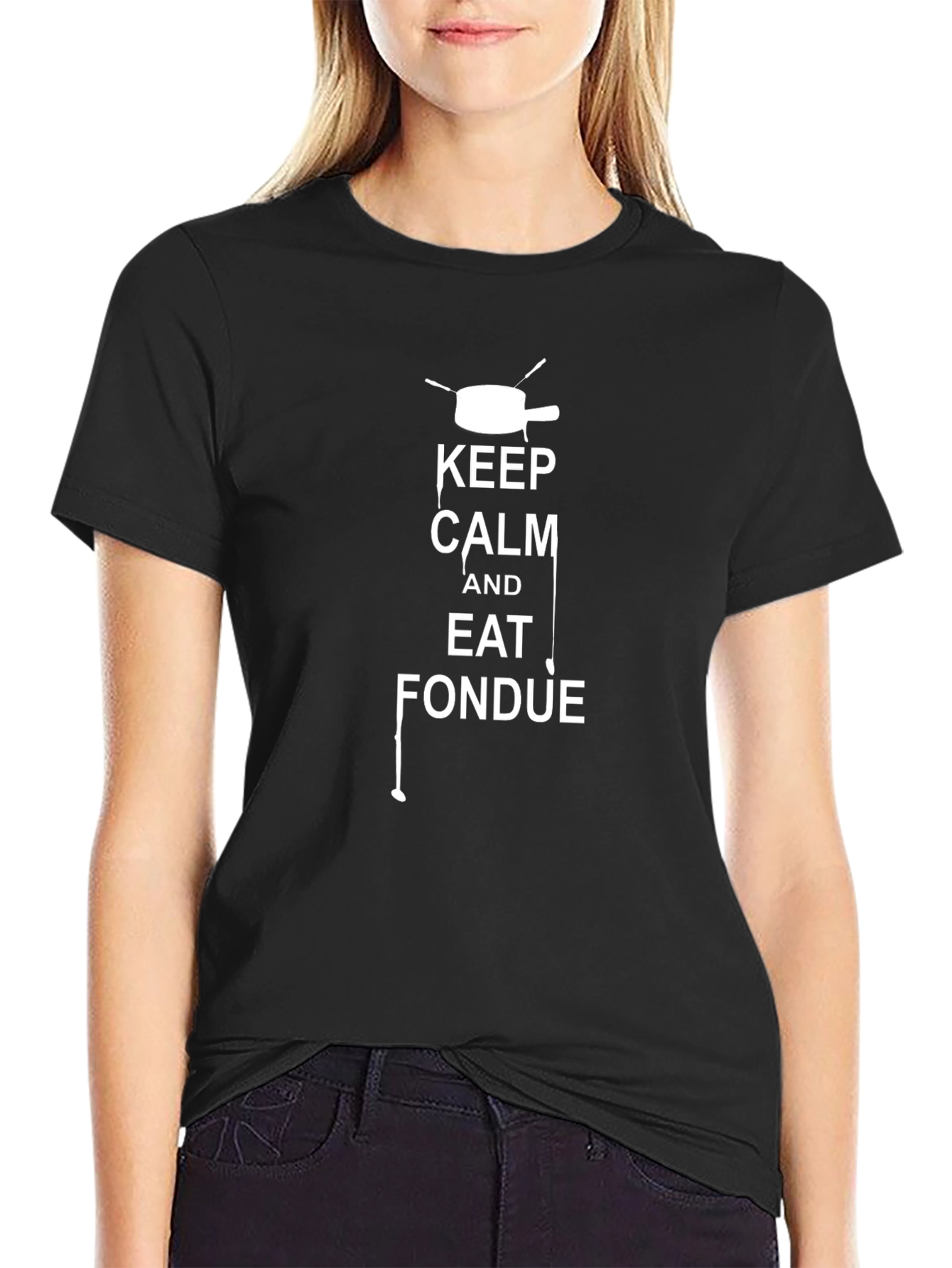 Keep Calm Eat Fondue T-Shirt - Black
