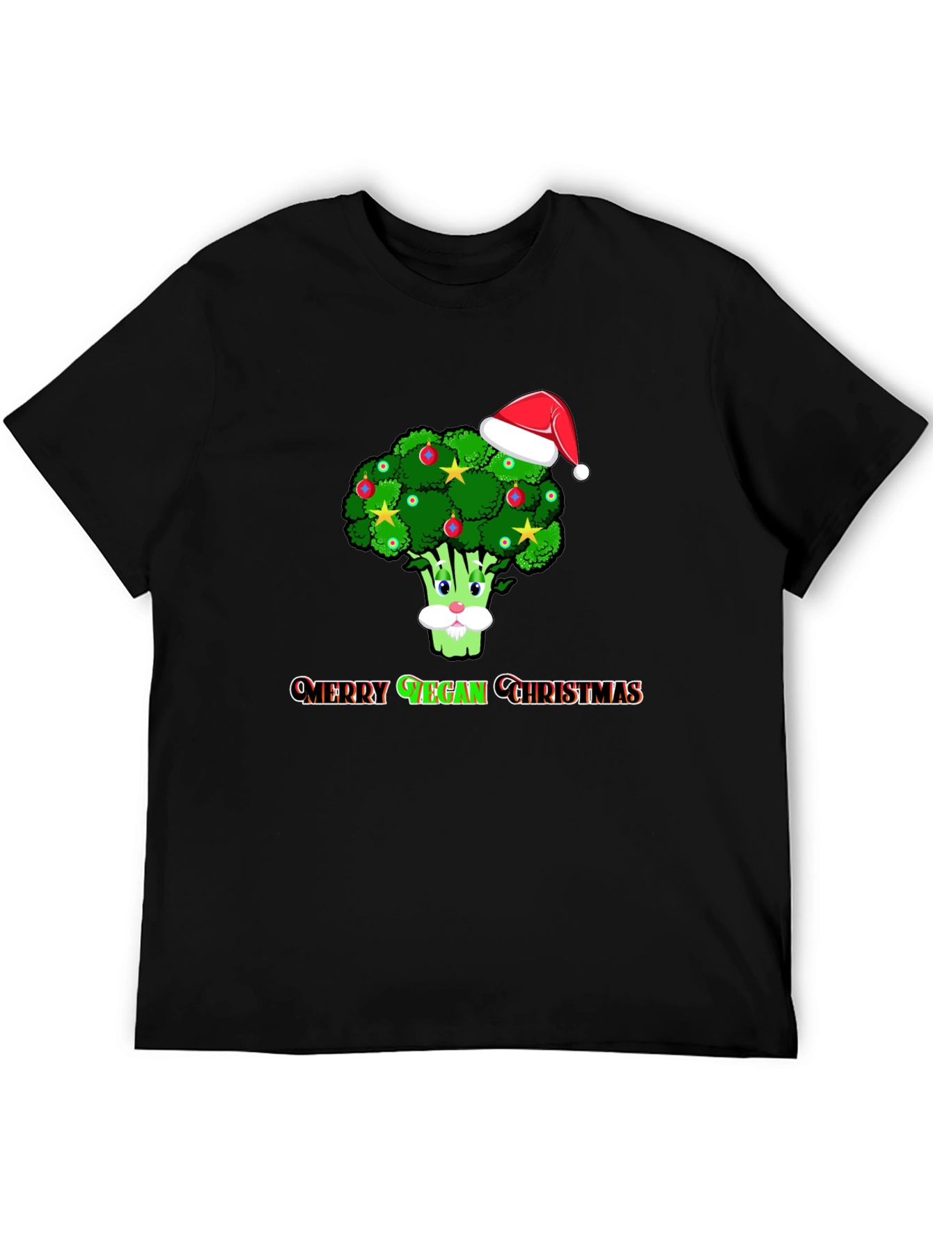 Merry Vegan Christmas T-Shirt - Broccoli Santa Hat