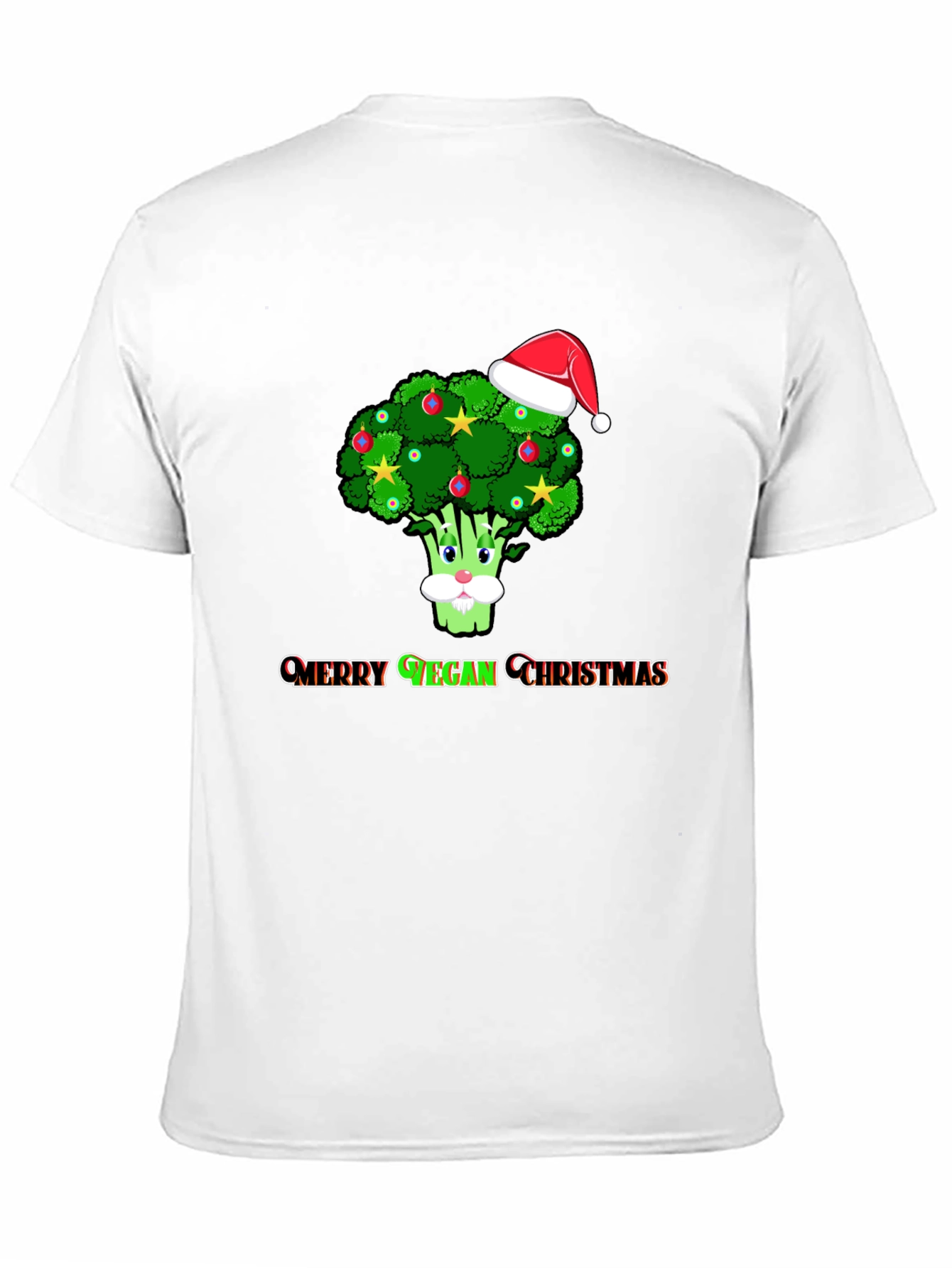 Merry Vegan Christmas T-Shirt - Broccoli Santa Hat