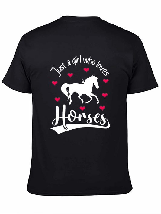 Just a Girl Who Loves Horses Black T-Shirt