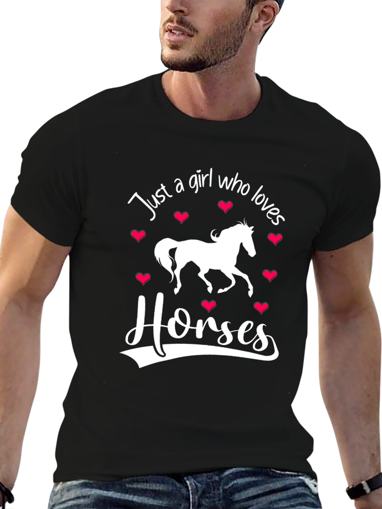 Just a Girl Who Loves Horses Black T-Shirt