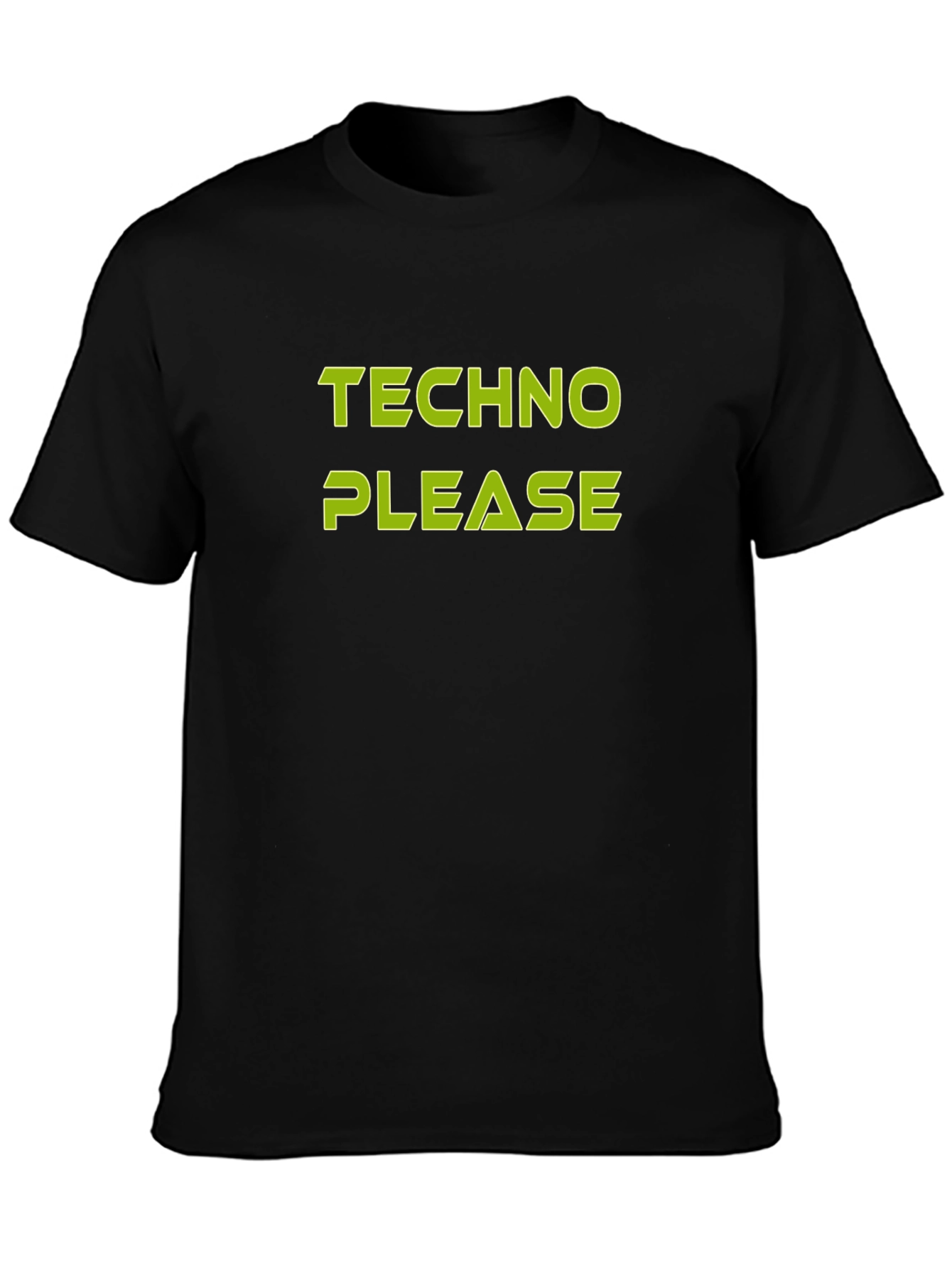 Techno Please Graphic Tee - Black Cotton T-Shirt