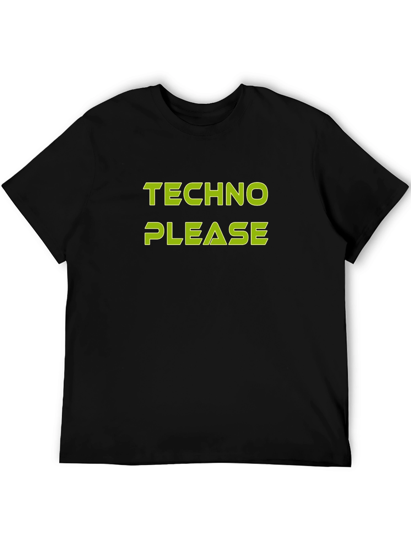 Techno Please Graphic Tee - Black Cotton T-Shirt