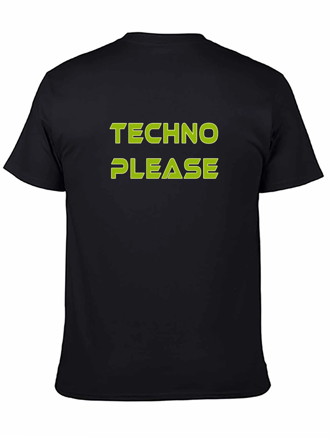 Techno Please Graphic Tee - Black Cotton T-Shirt
