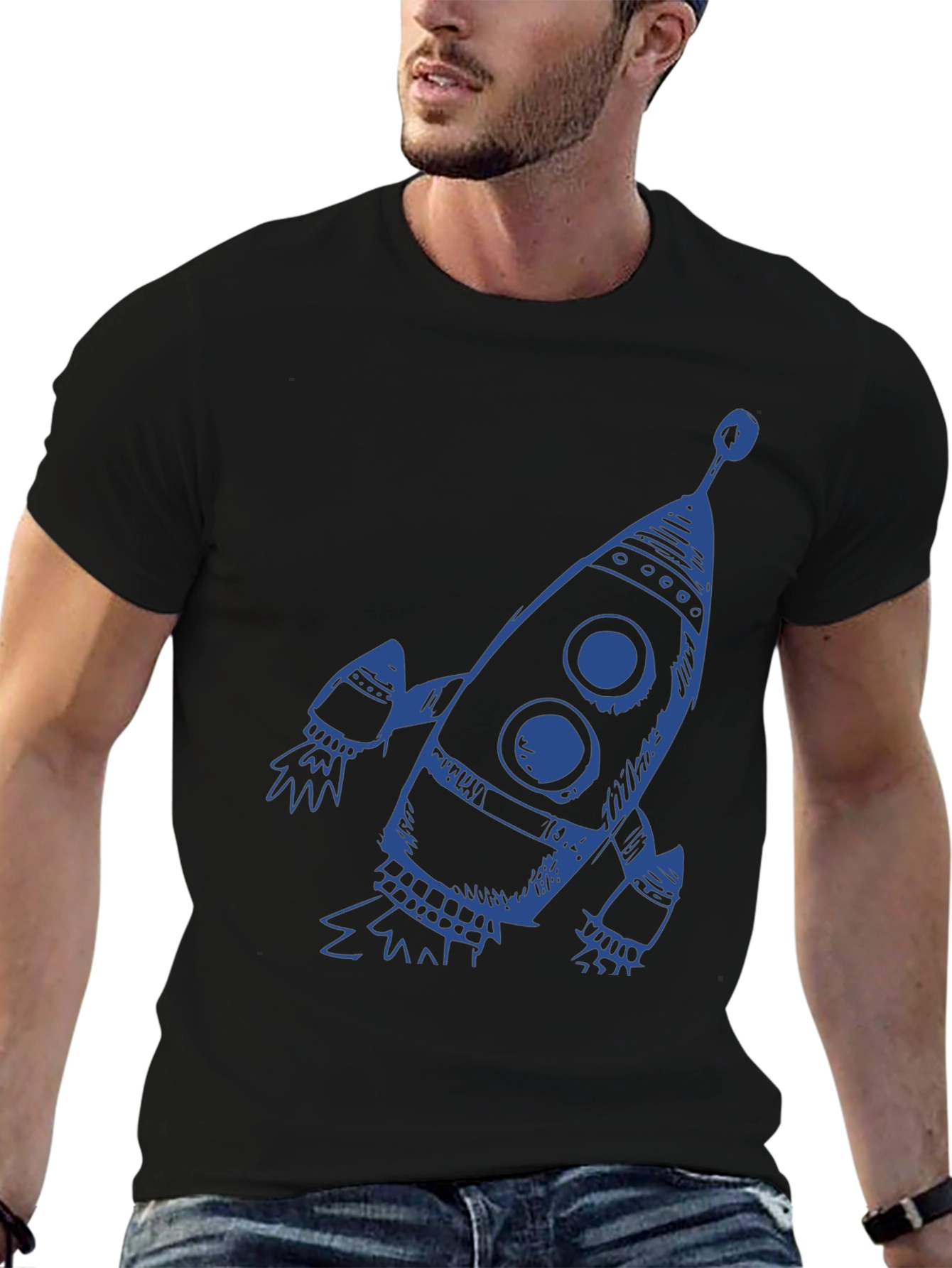 Rocket Graphic Tee - Mens Black T-Shirt