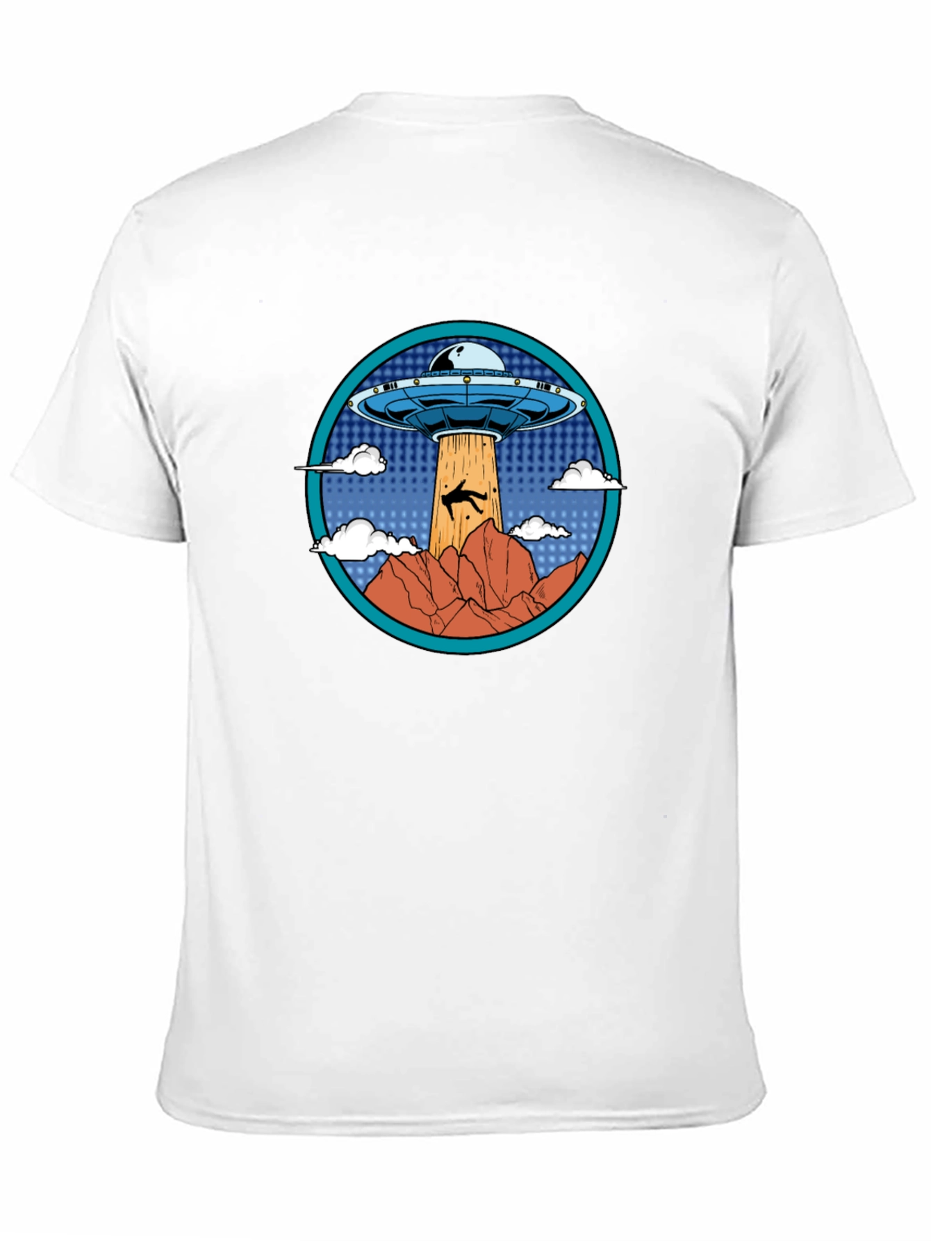 UFO Abduction Graphic T-Shirt - Black Cotton Tee
