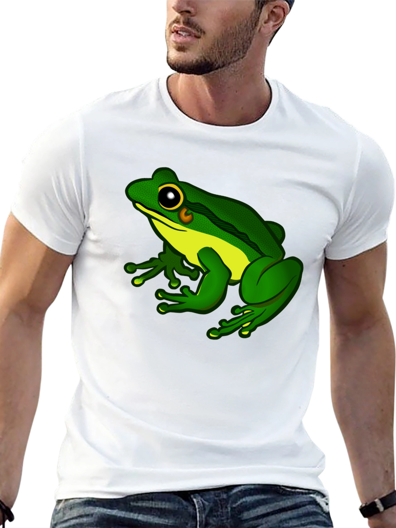 Frog Graphic Black T-Shirt - Mens Casual Tee