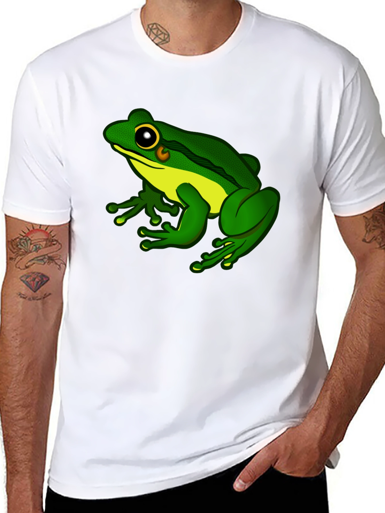 Frog Graphic Black T-Shirt - Mens Casual Tee