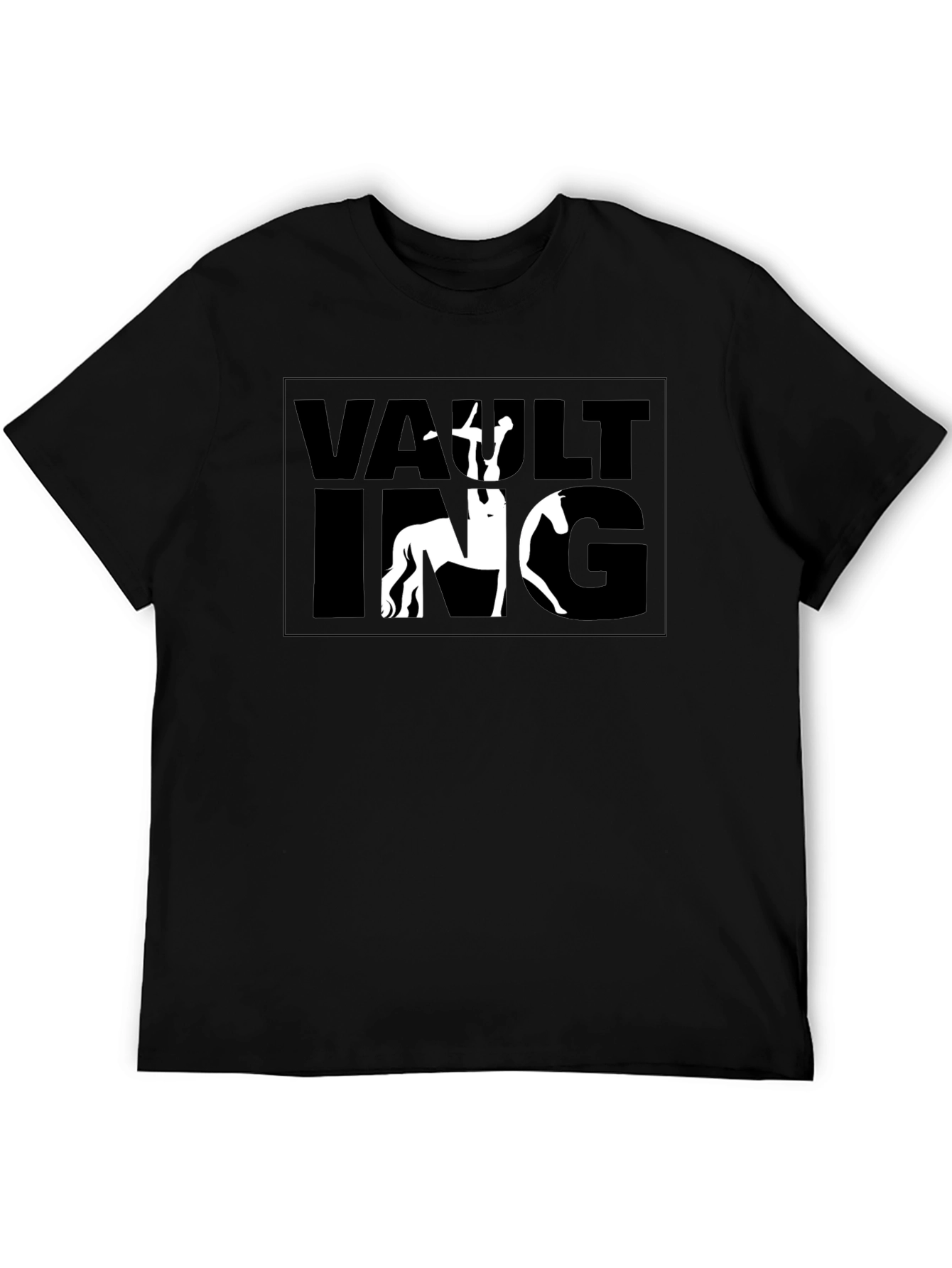 Vaulting Horse Rider T-Shirt - Black Graphic Tee