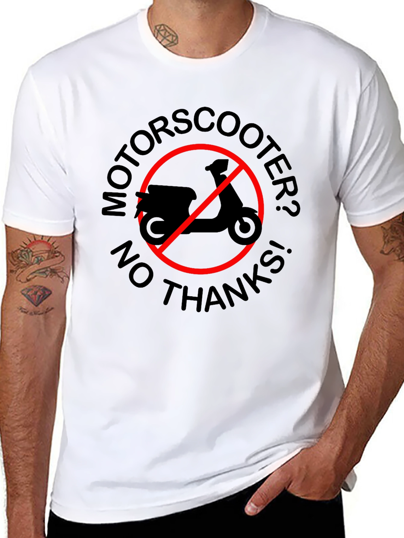 No Motorscooter Black Graphic Tee