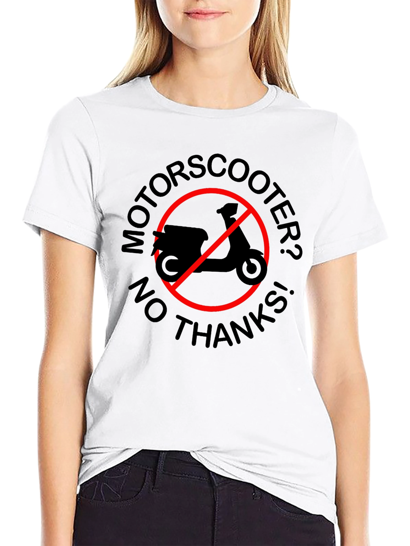 No Motorscooter Black Graphic Tee