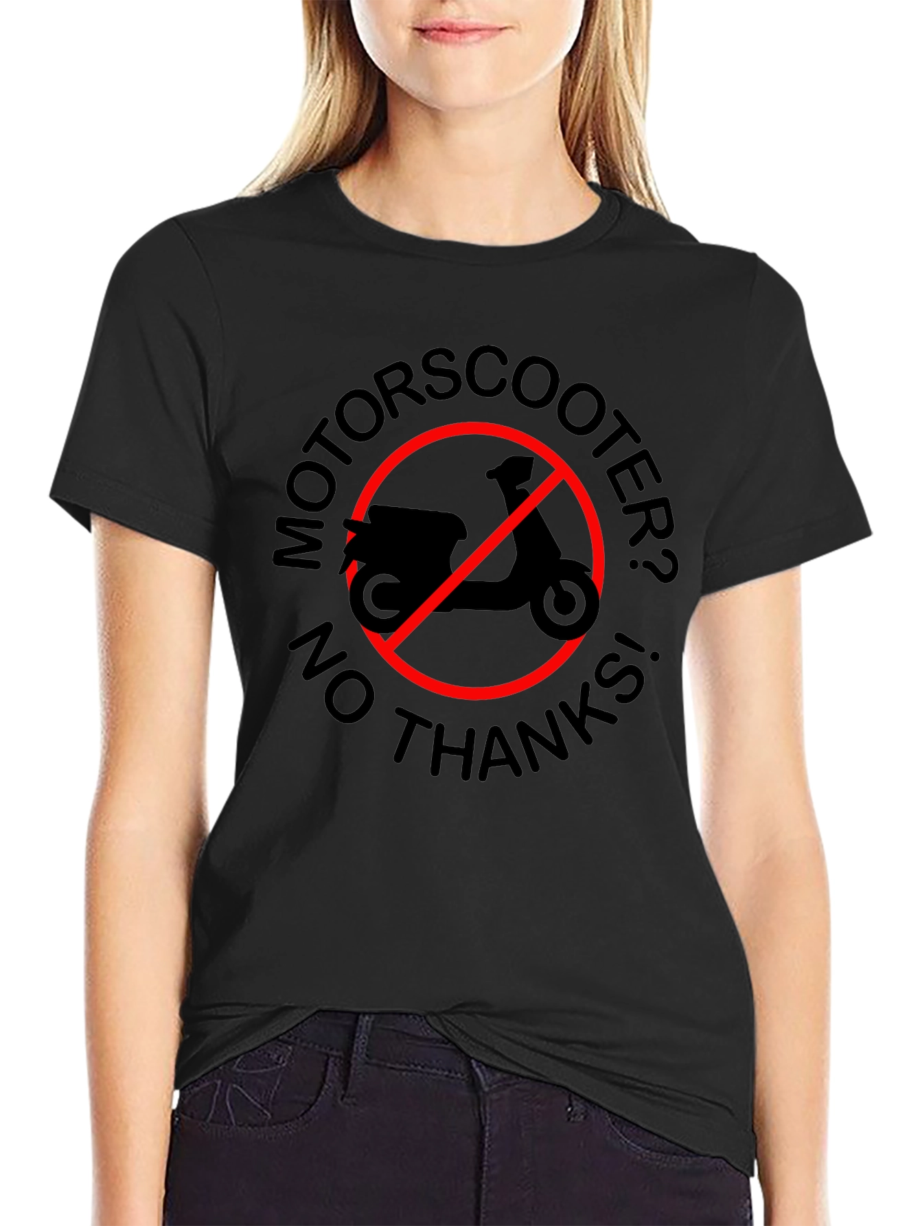 No Motorscooter Black Graphic Tee