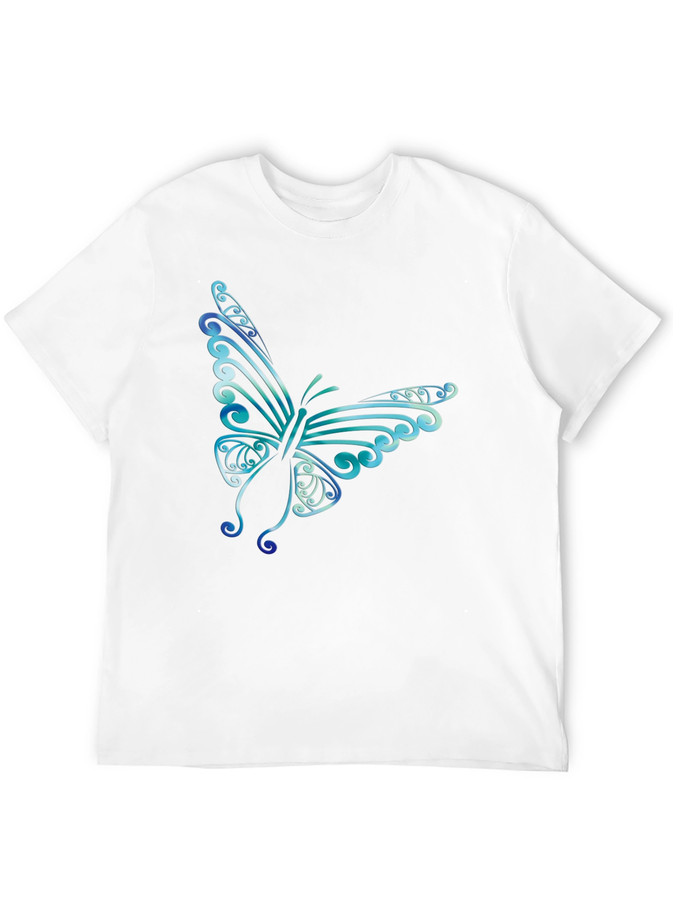 Butterfly Graphic Print Mens Black T-Shirt