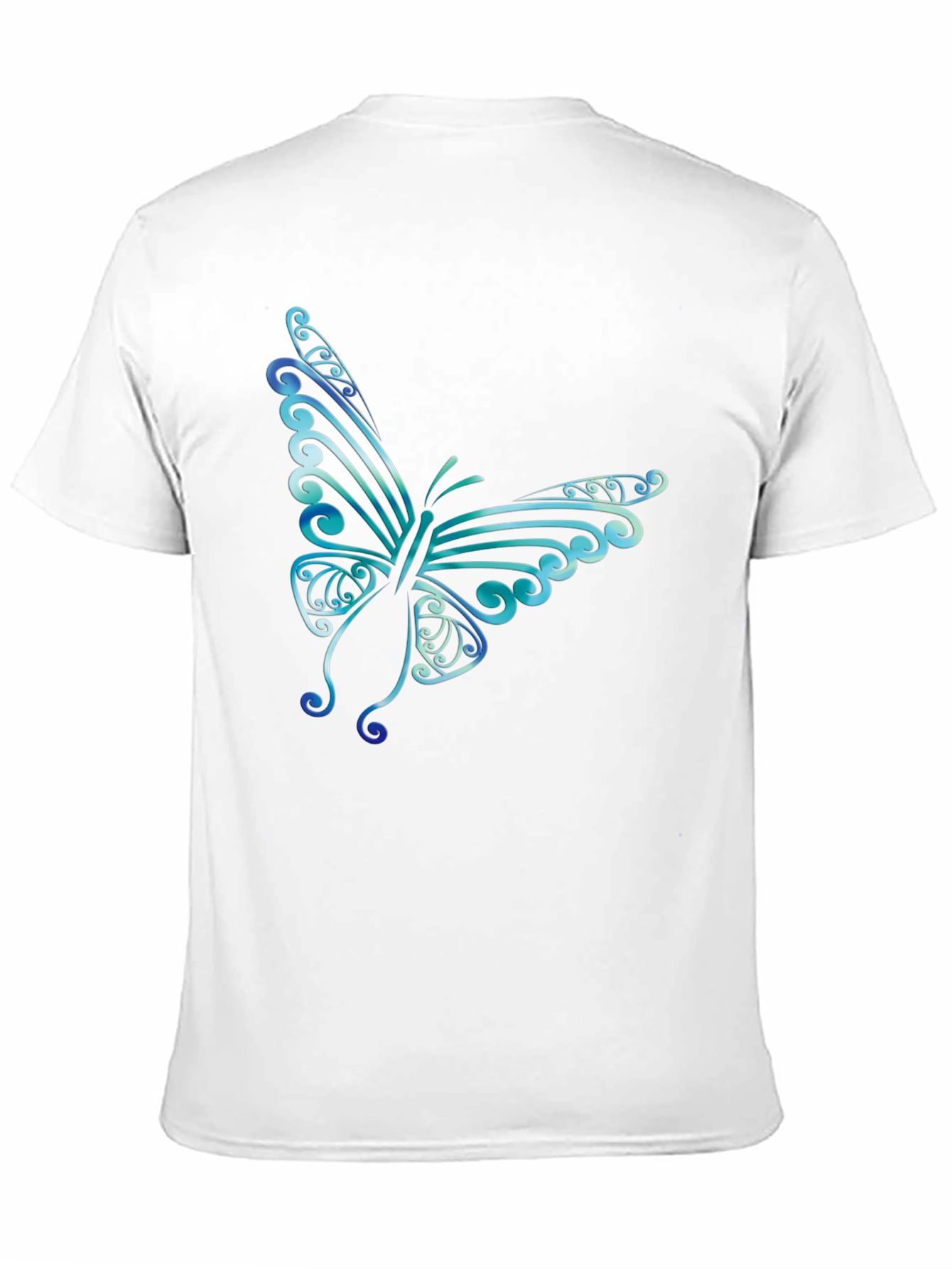 Butterfly Graphic Print Mens Black T-Shirt