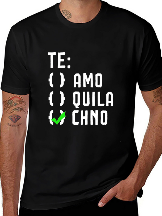Funny Spanish Tequila Checkbox Graphic Tee