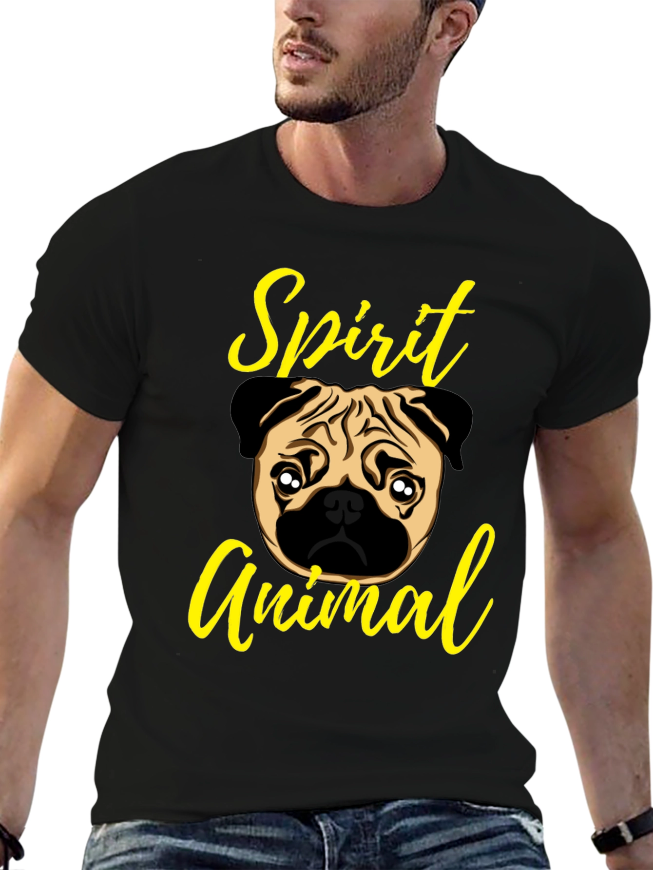 Pug Spirit Animal Graphic T-Shirt