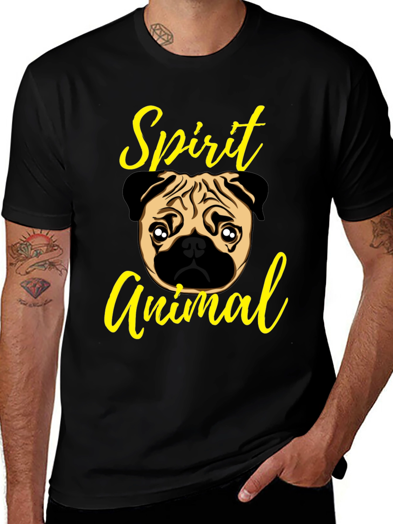 Pug Spirit Animal Graphic T-Shirt