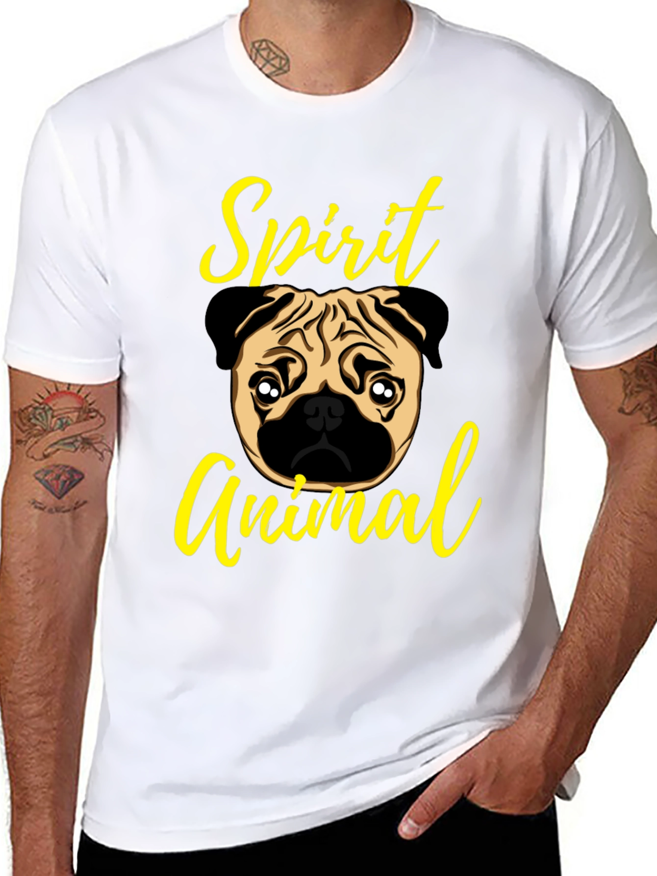 Pug Spirit Animal Graphic T-Shirt