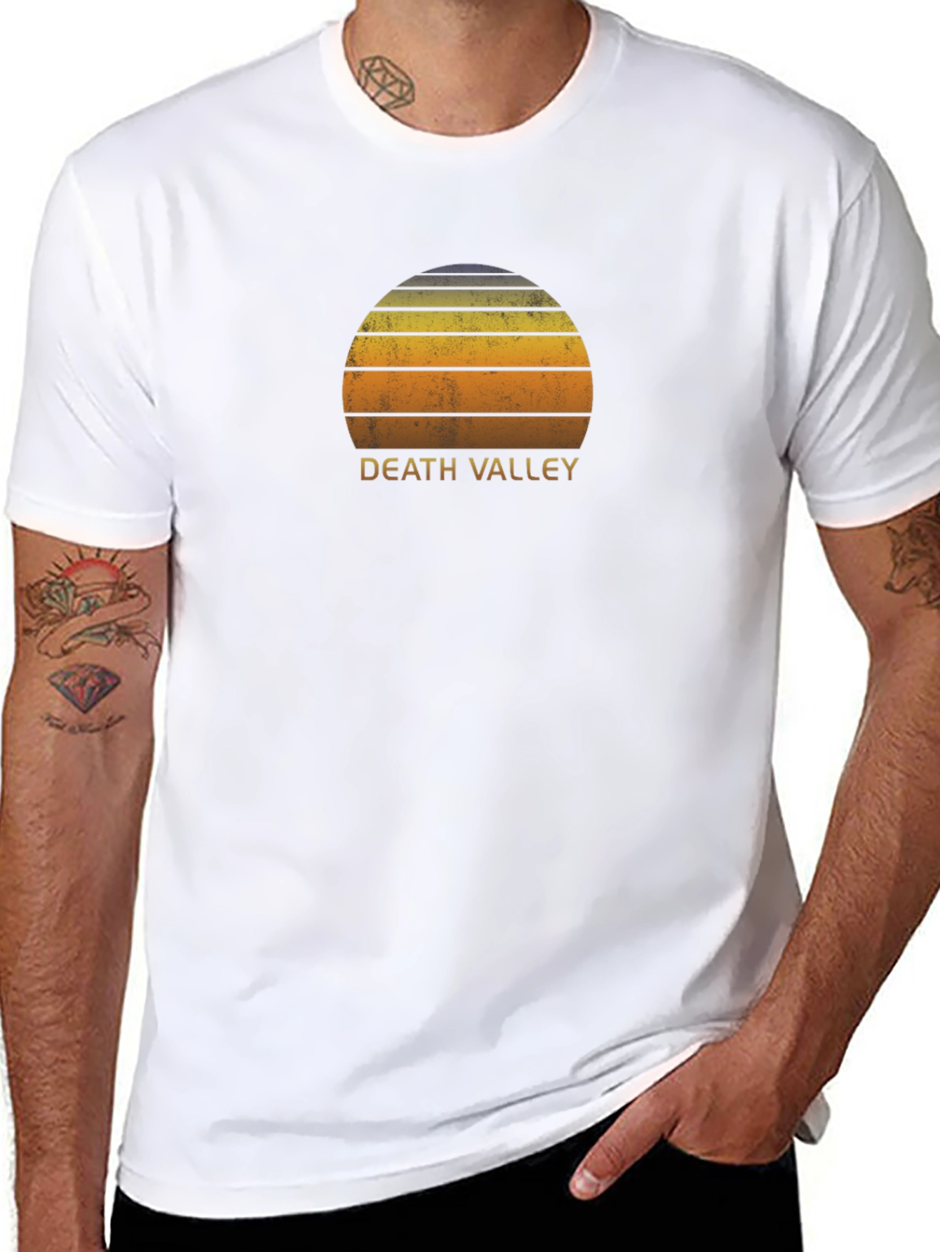Death Valley Retro Sunset T-Shirt - Black