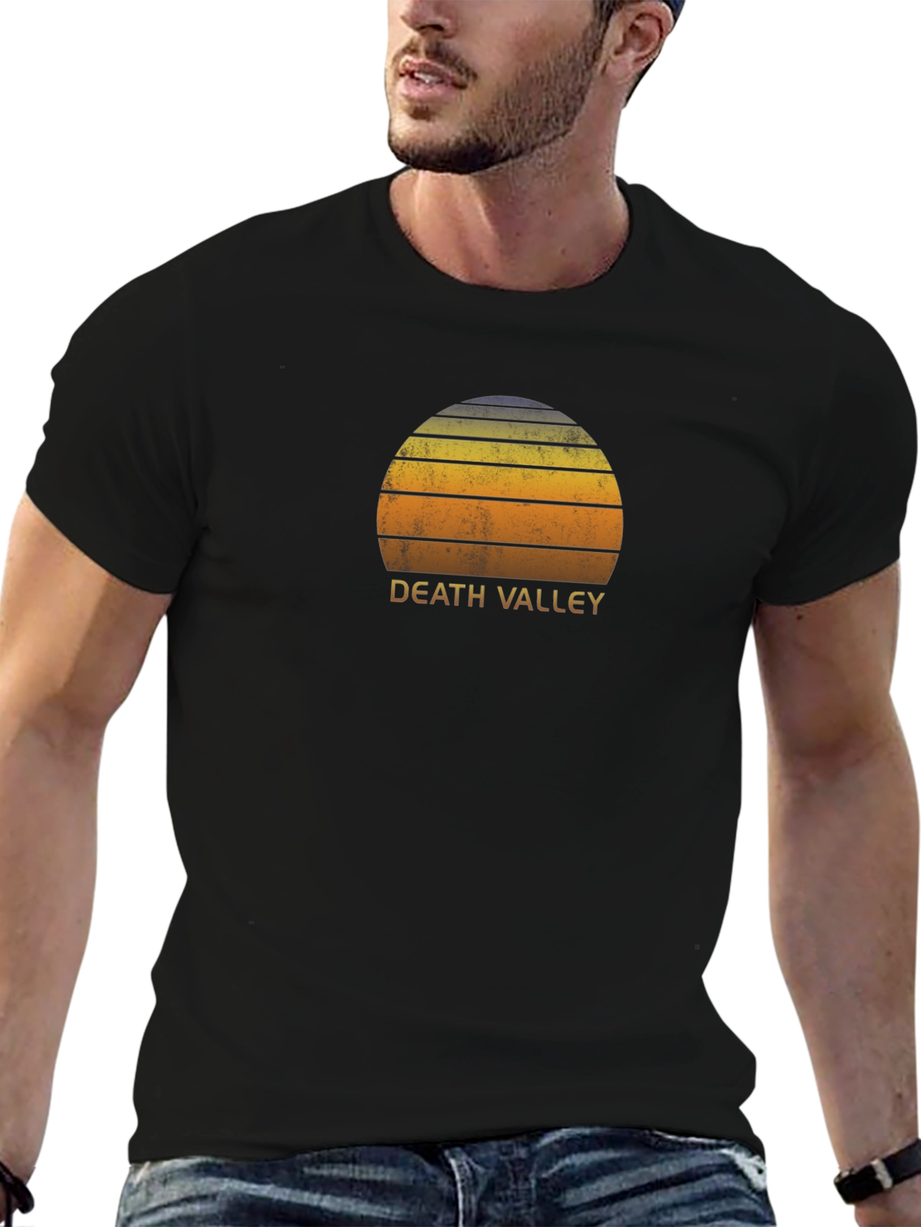 Death Valley Retro Sunset T-Shirt - Black