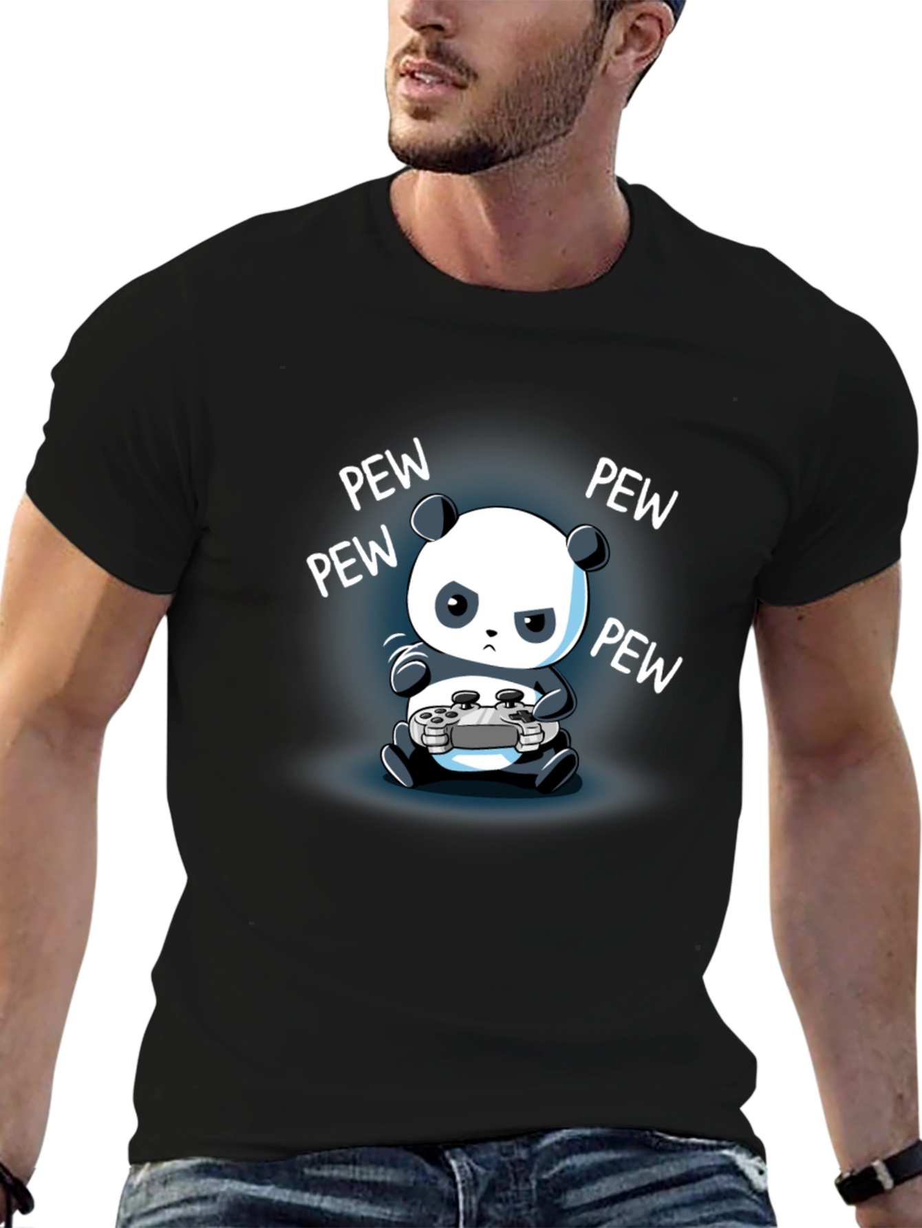 Gamer Panda T-Shirt - Pew Pew