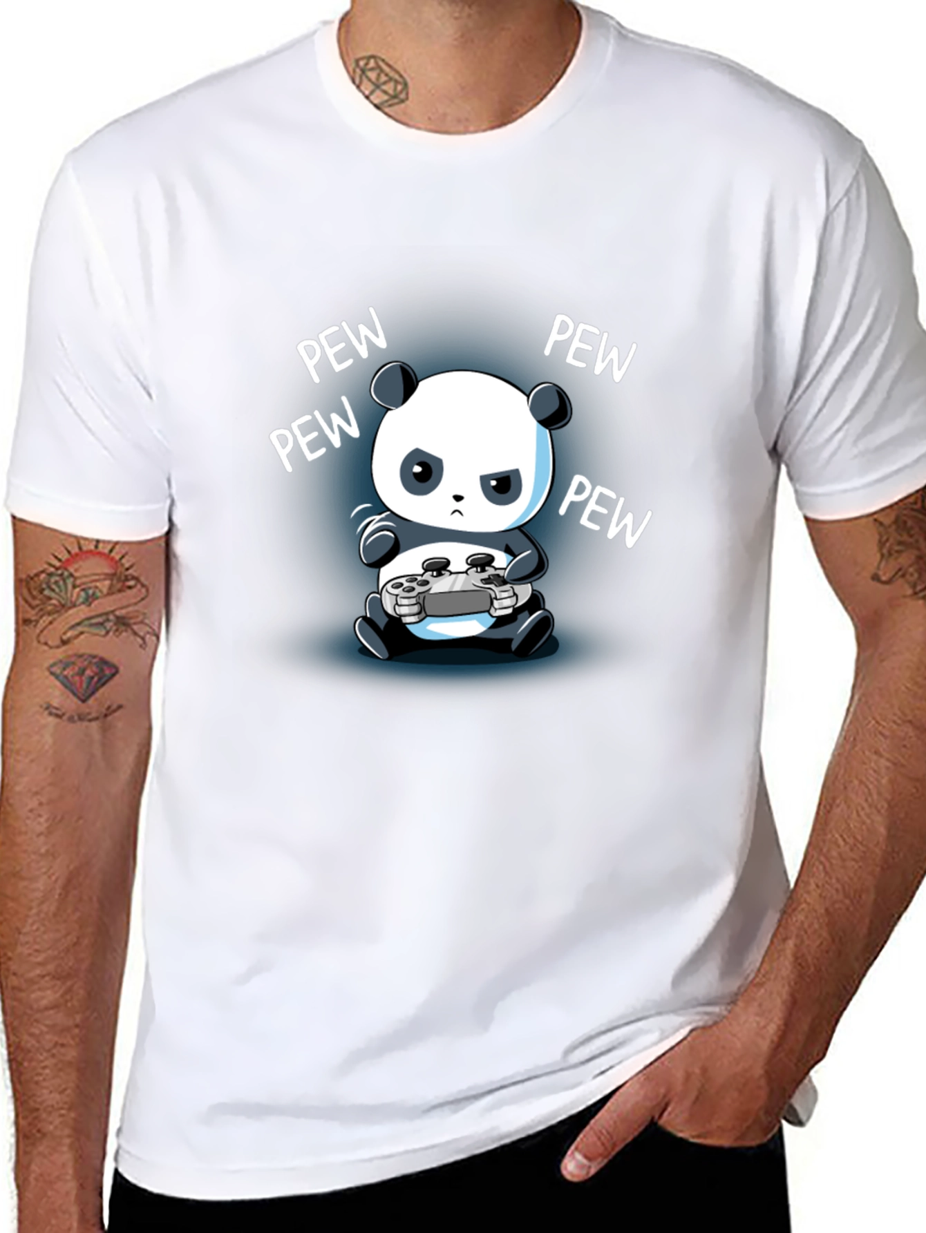 Gamer Panda T-Shirt - Pew Pew