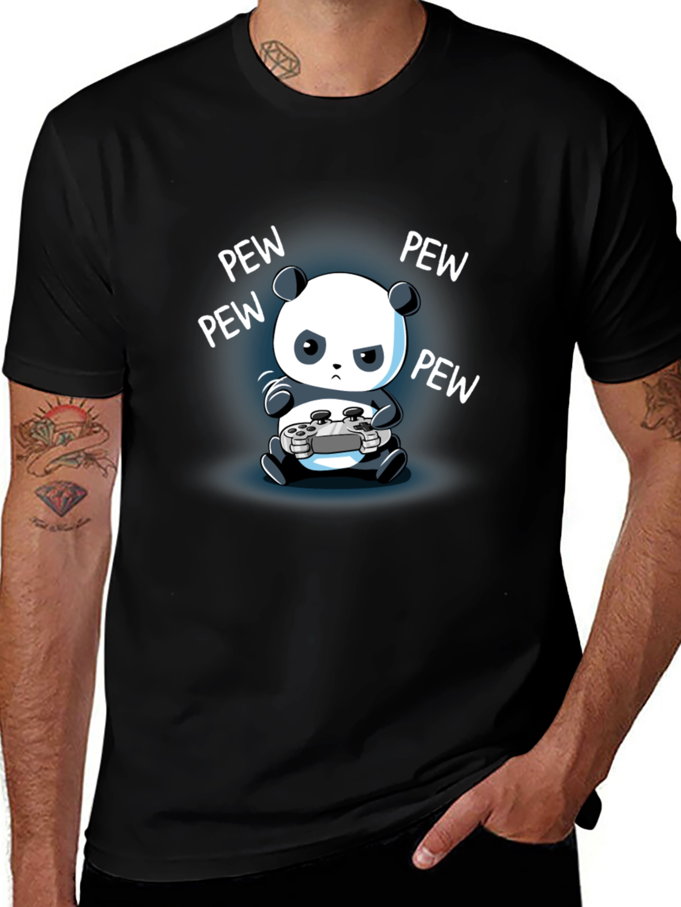 Gamer Panda T-Shirt - Pew Pew