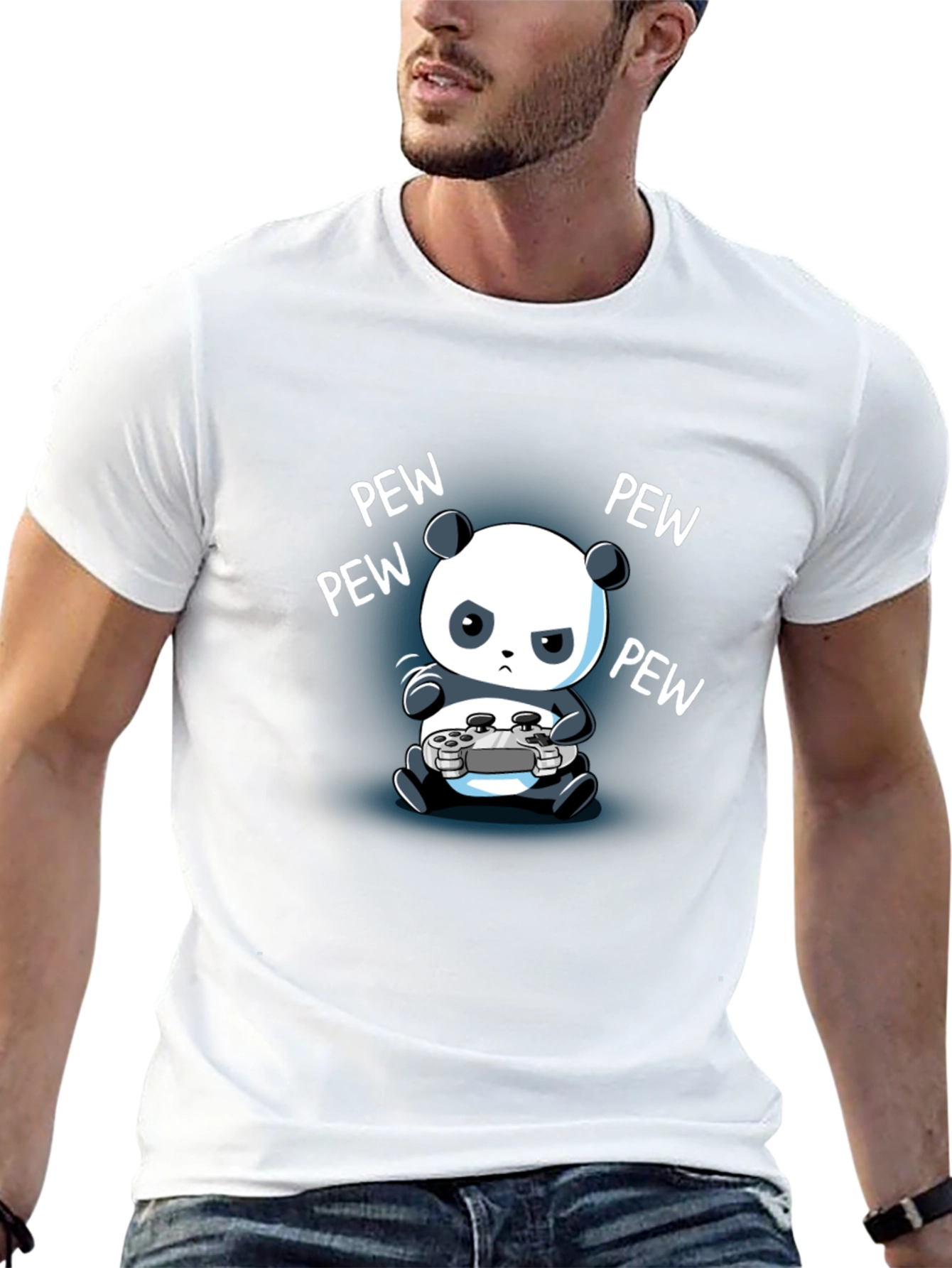 Gamer Panda T-Shirt - Pew Pew