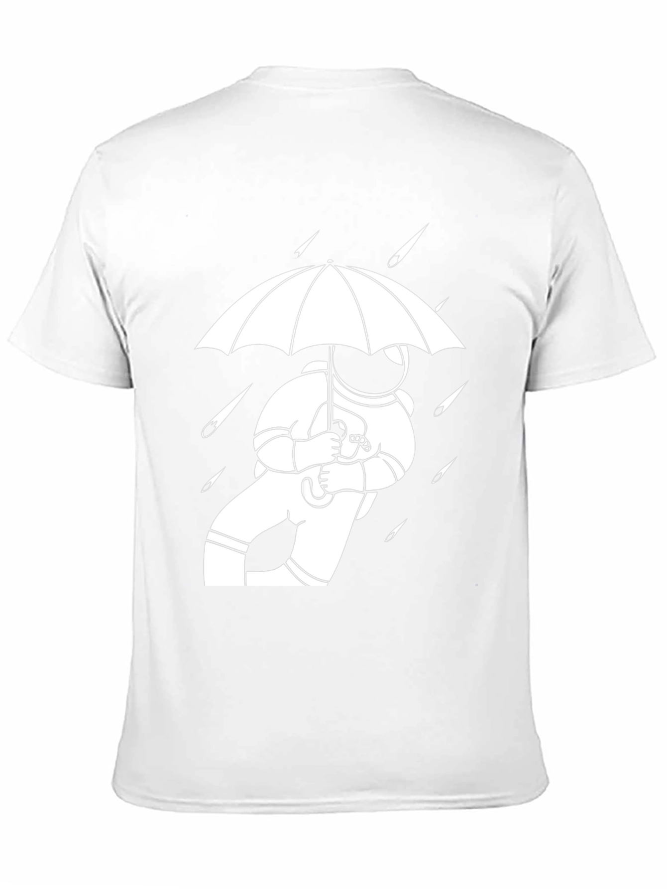 Astronaut Umbrella Black T-Shirt