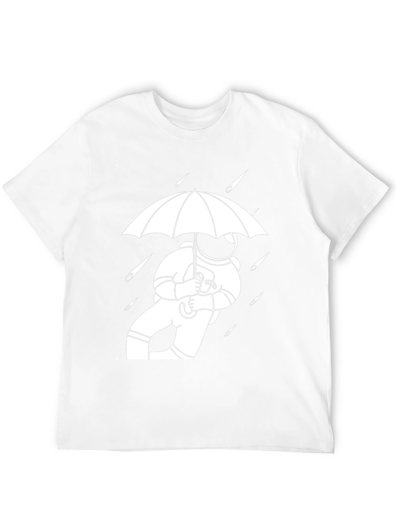 Astronaut Umbrella Black T-Shirt