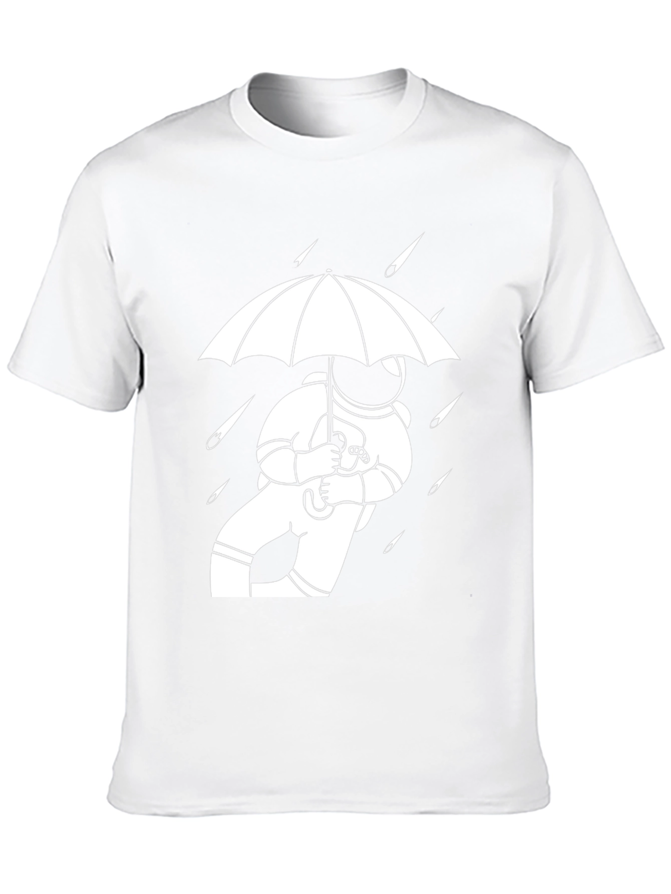 Astronaut Umbrella Black T-Shirt