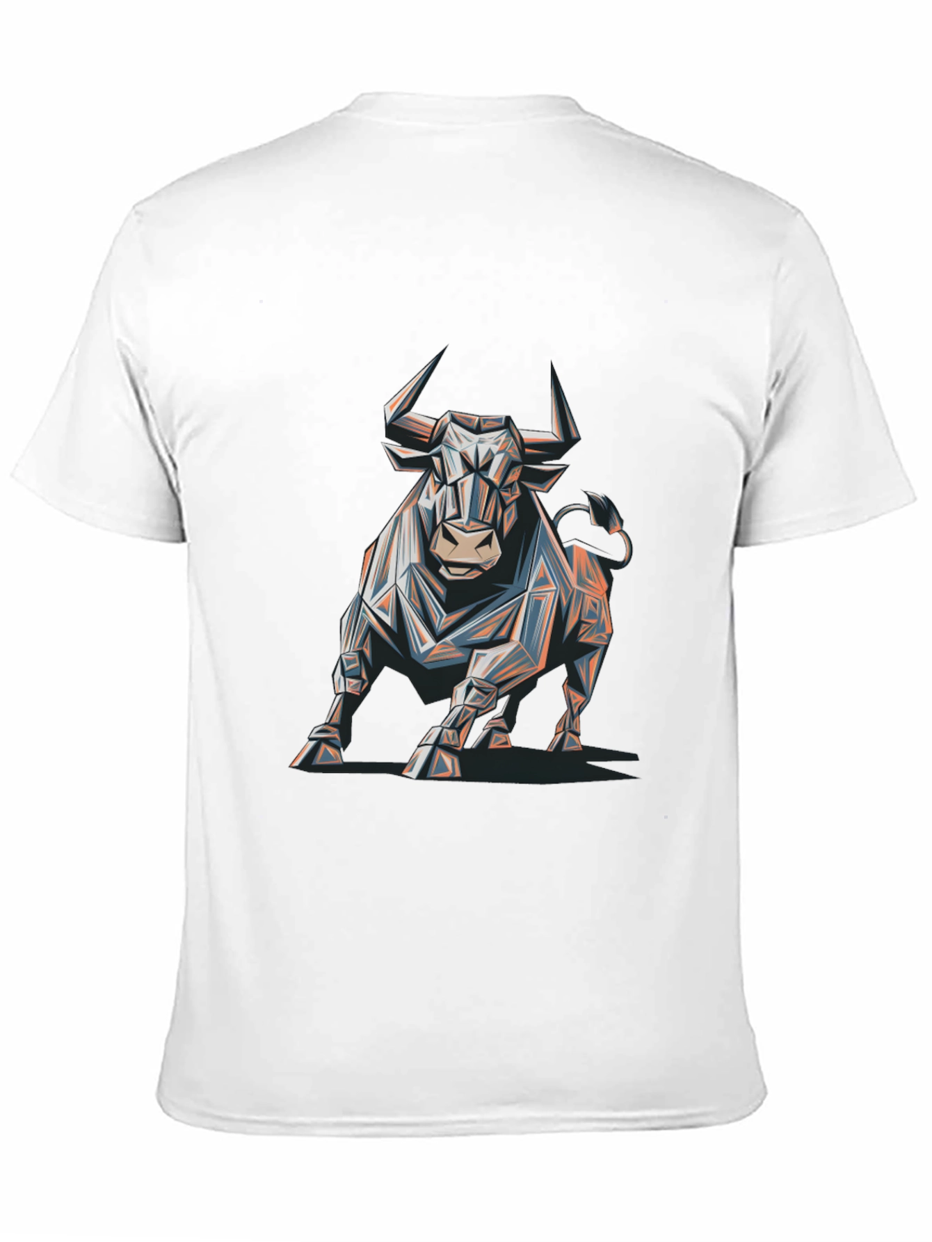 Geometric Bull Graphic Tee - Modern Mens T-Shirt