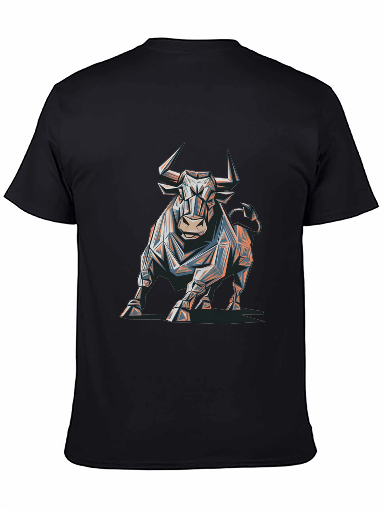 Geometric Bull Graphic Tee - Modern Mens T-Shirt