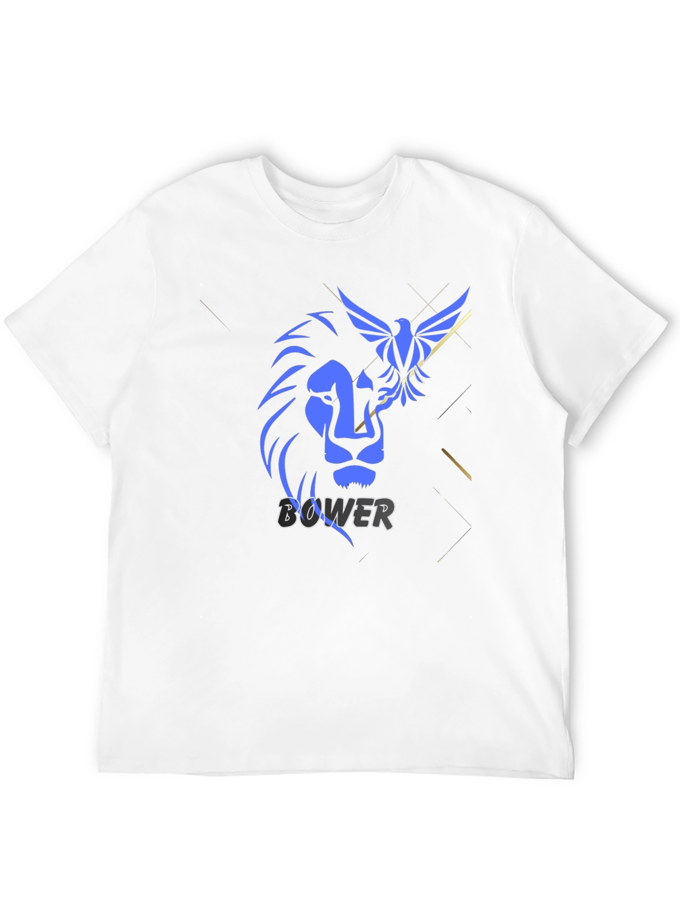 Lion and Bird Graphic Print Black T-Shirt