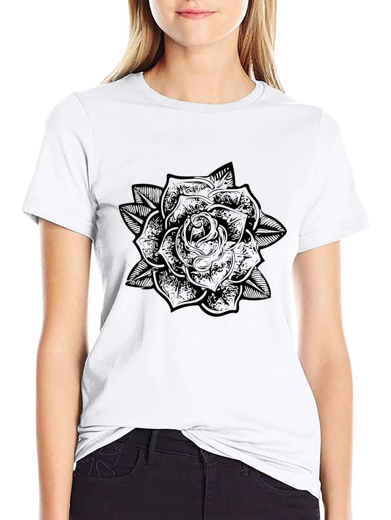 Black Rose Graphic T-Shirt for Men