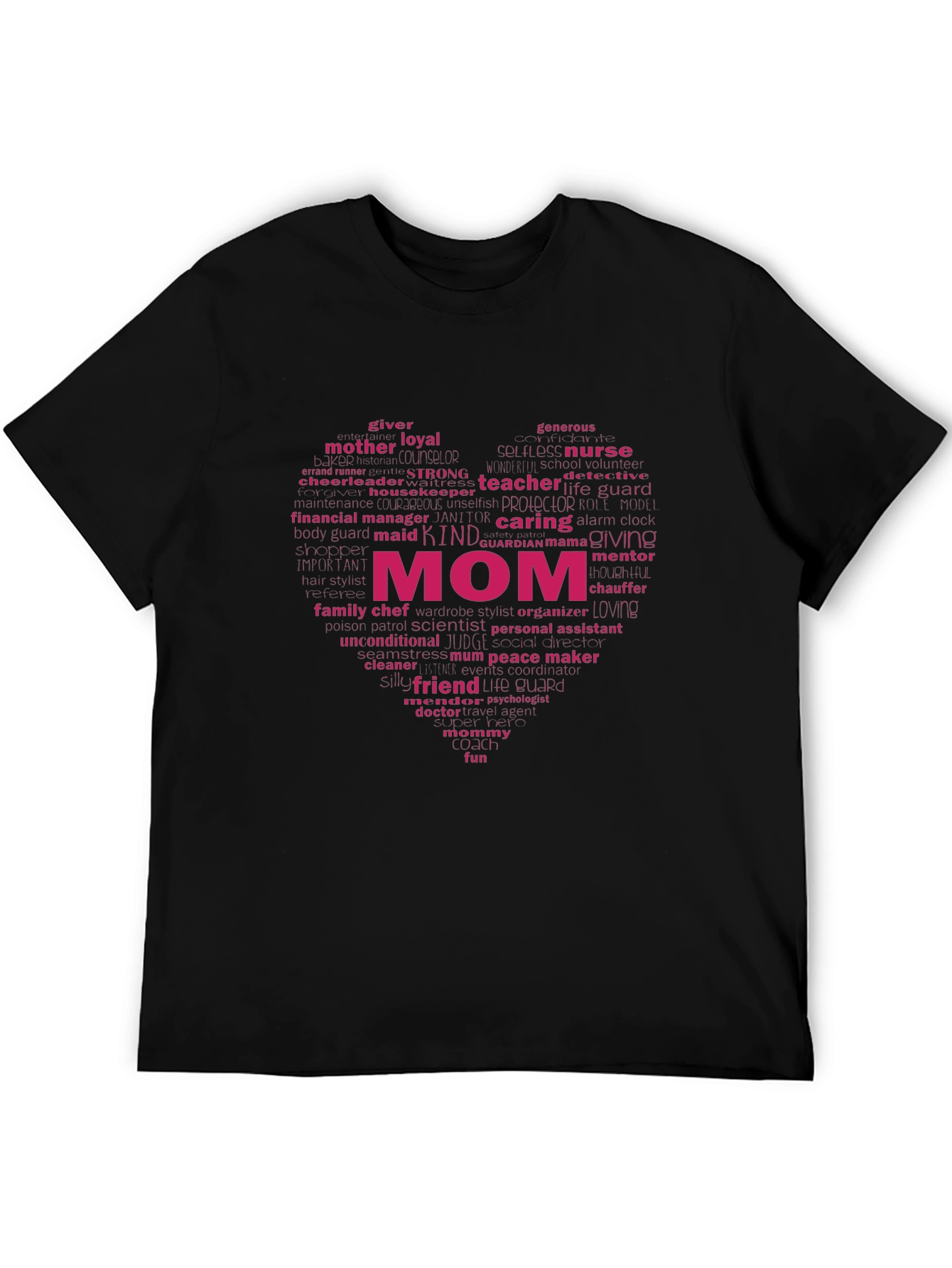 Mom Heart Word Art T-Shirt