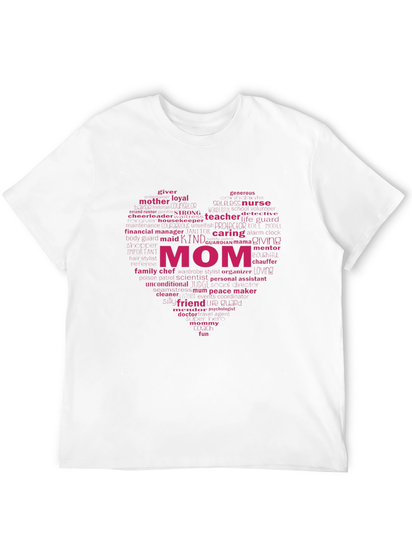 Mom Heart Word Art T-Shirt