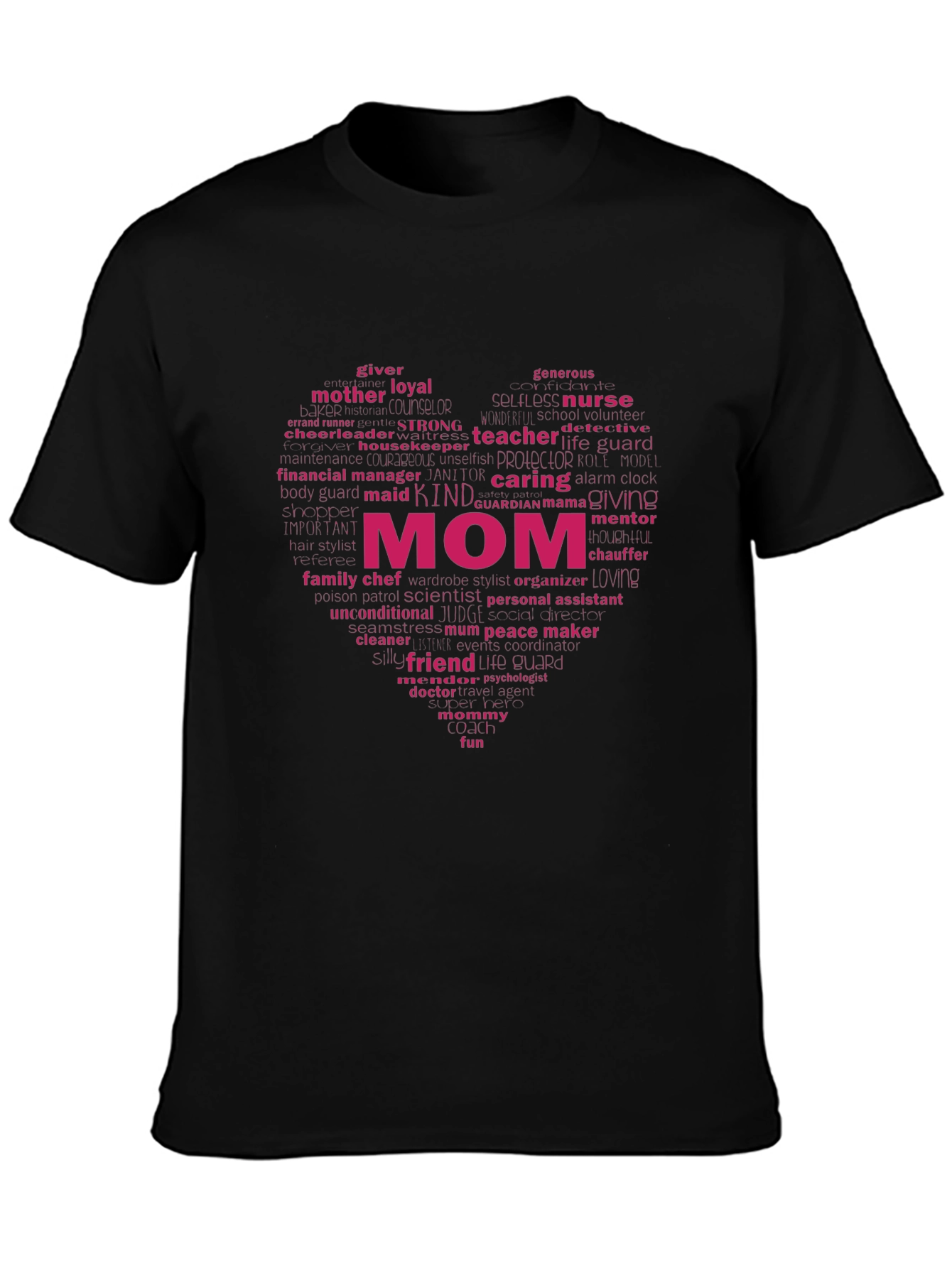 Mom Heart Word Art T-Shirt