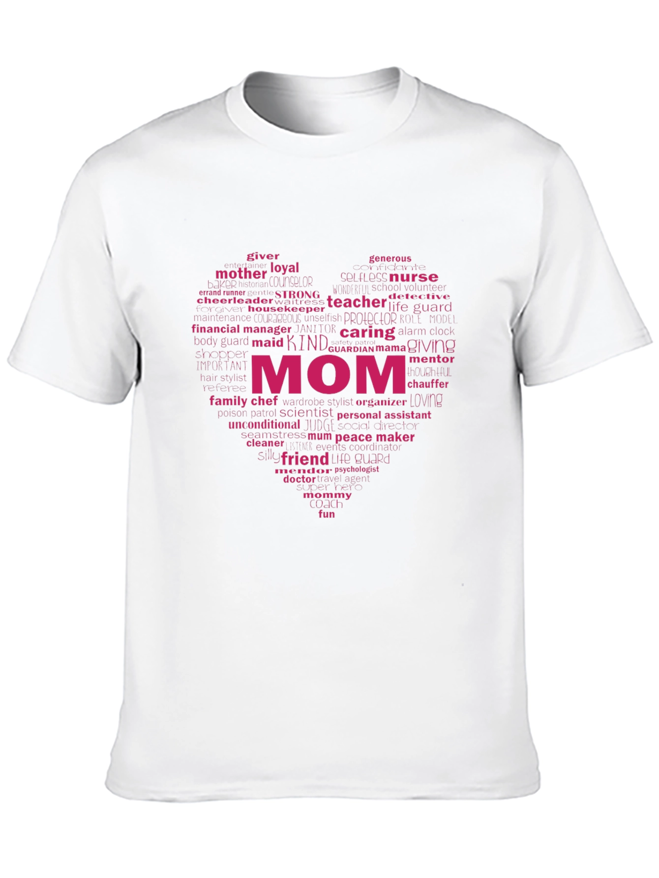 Mom Heart Word Art T-Shirt