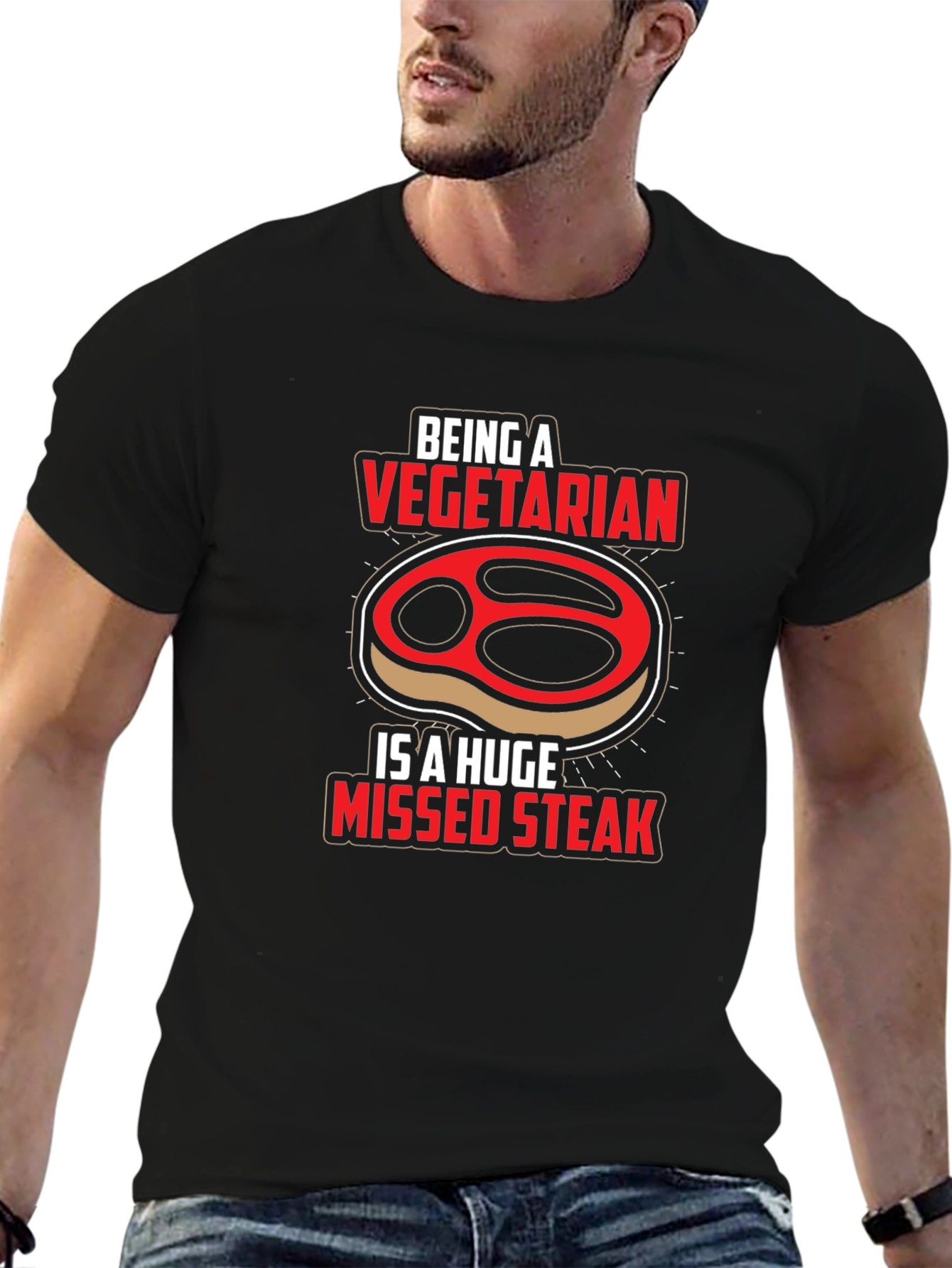 Vegetarian Missed Steak Graphic T-Shirt