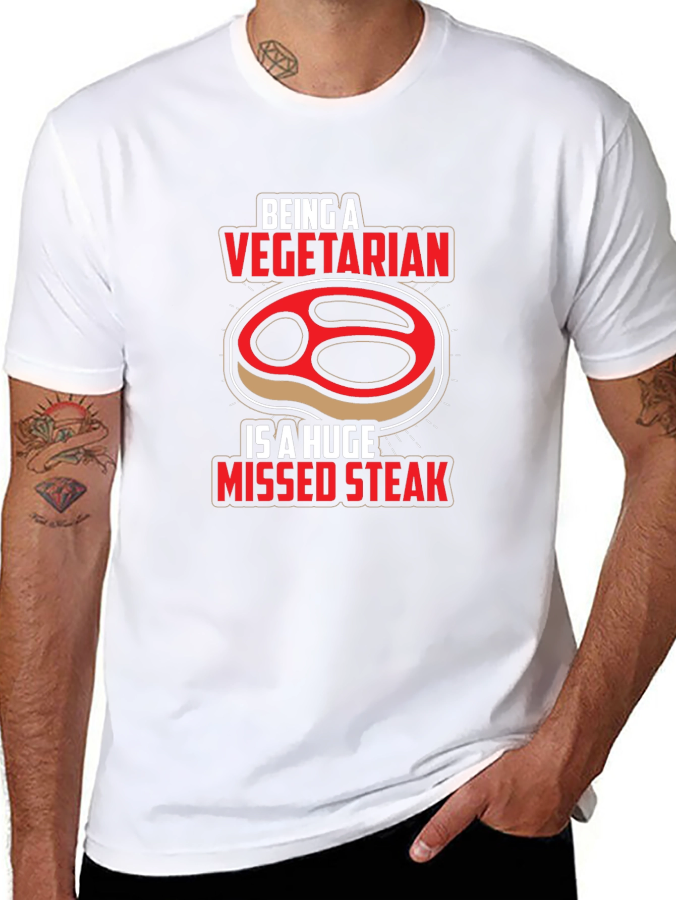 Vegetarian Missed Steak Graphic T-Shirt