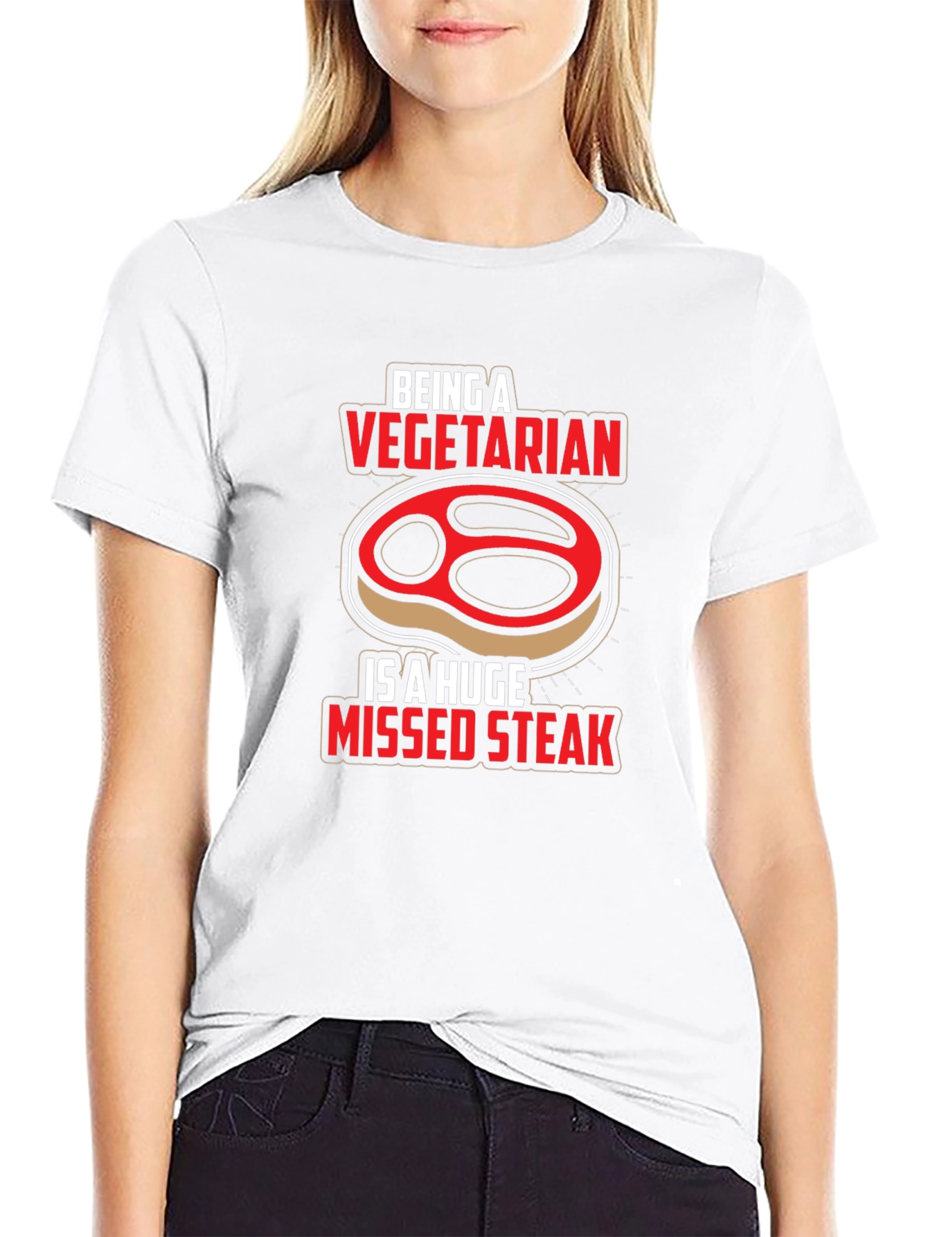 Vegetarian Missed Steak Graphic T-Shirt