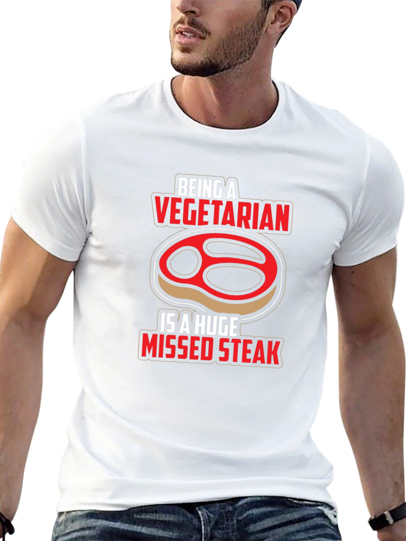 Vegetarian Missed Steak Graphic T-Shirt