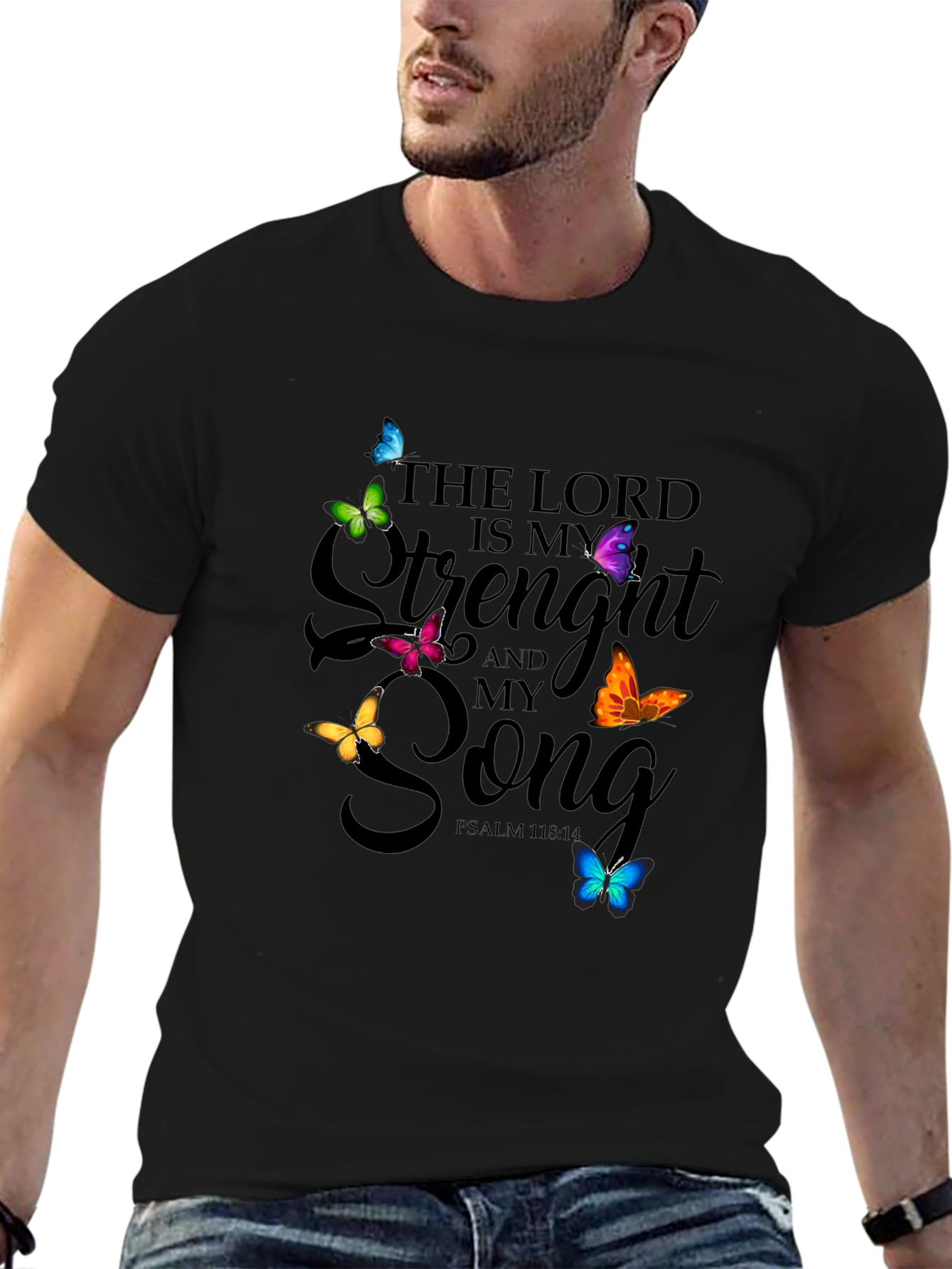 Faith-Inspired Butterfly Graphic T-Shirt