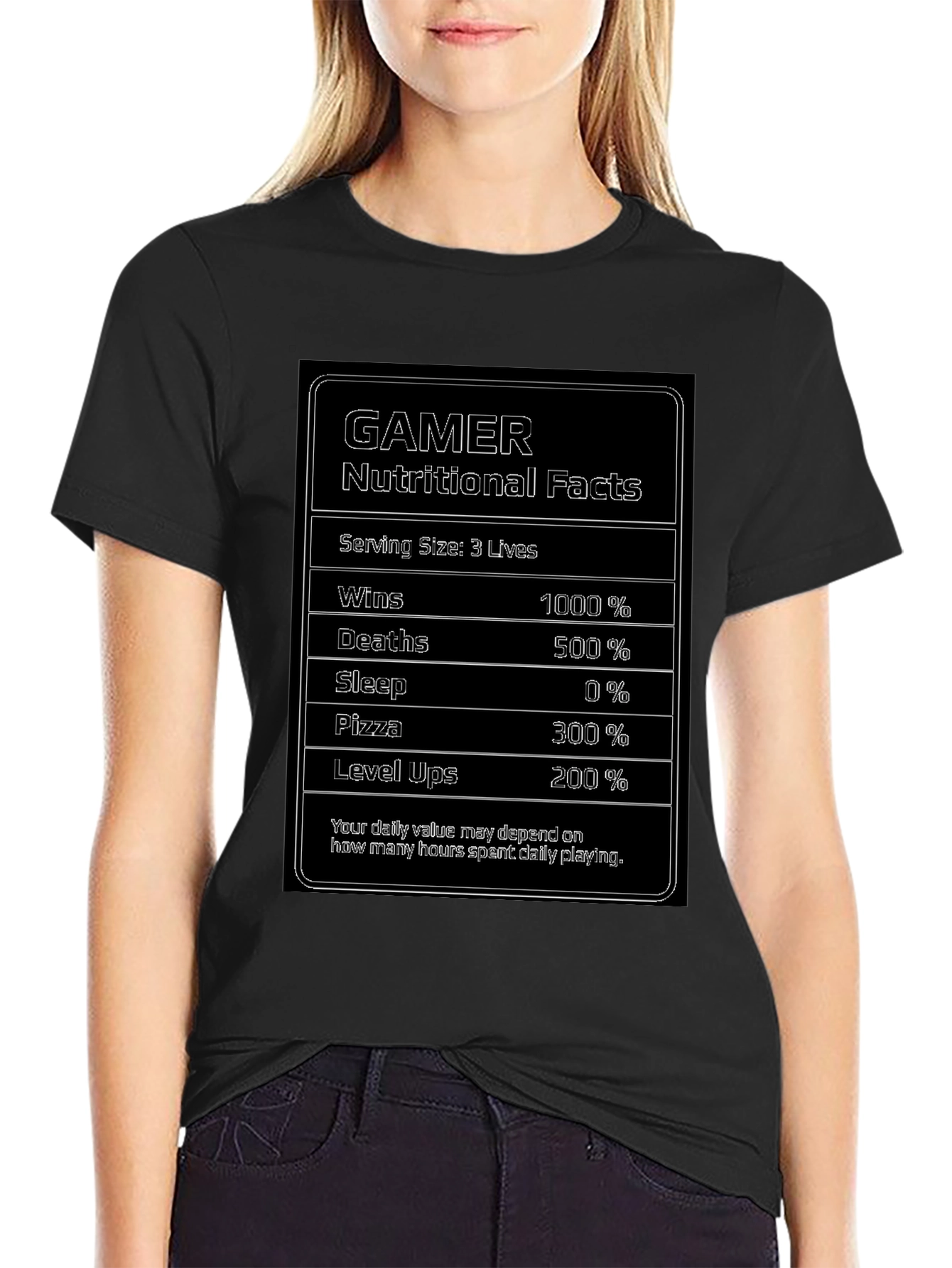 Gamer Nutritional Facts Funny T-Shirt