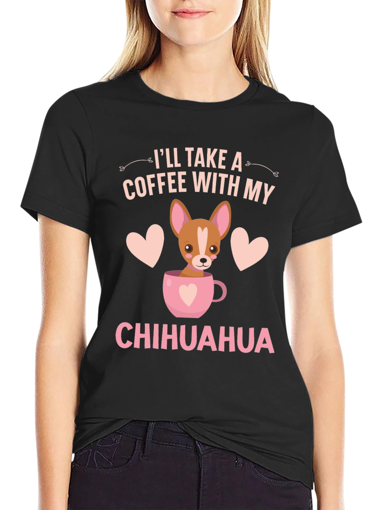 Chihuahua Coffee Lover T-Shirt – Cute Dog Lover Graphic Tee Gift